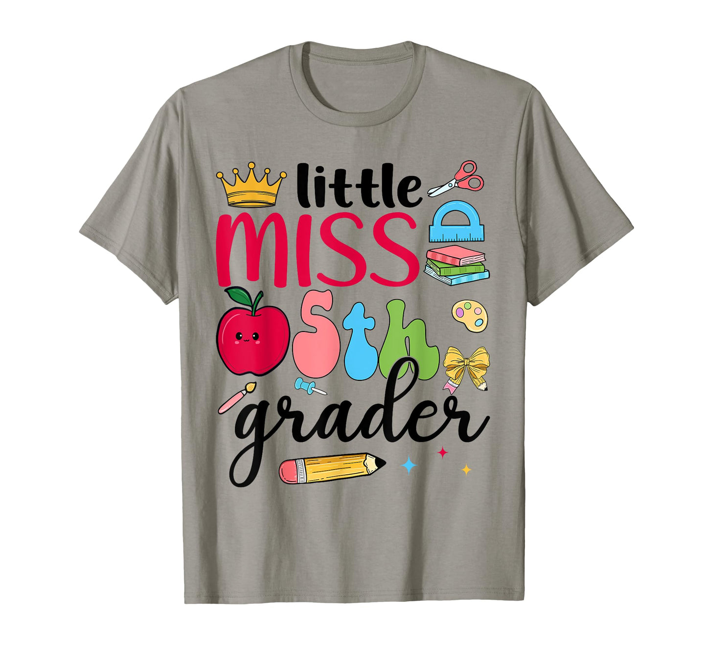 Little Miss 5th Grader Fifth Day Of School Fifth Grade Girl T-Shirt