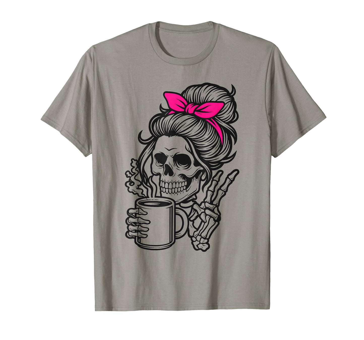 Messy Bun Hair Skeleton Sewer Halloween Quilting Costume T-Shirt