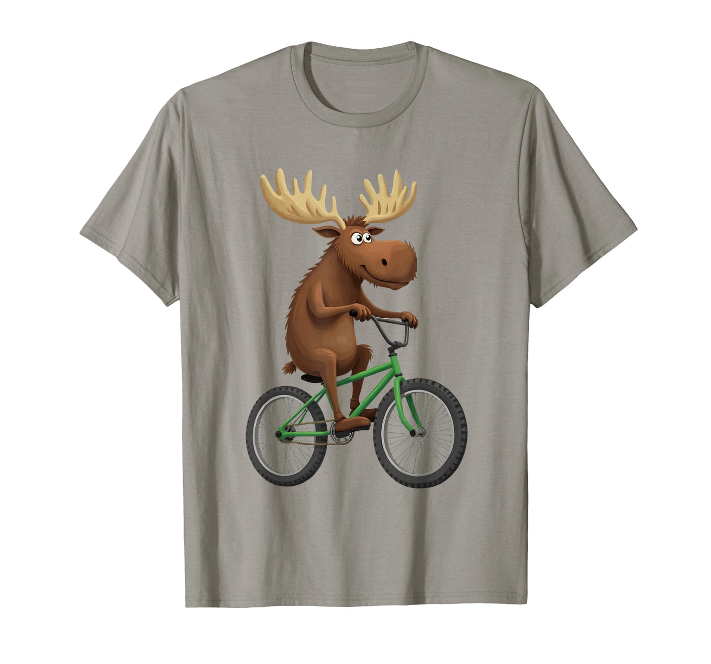 Cute Moose Riding a Bicycle Adorable Cyclist T-Shirt