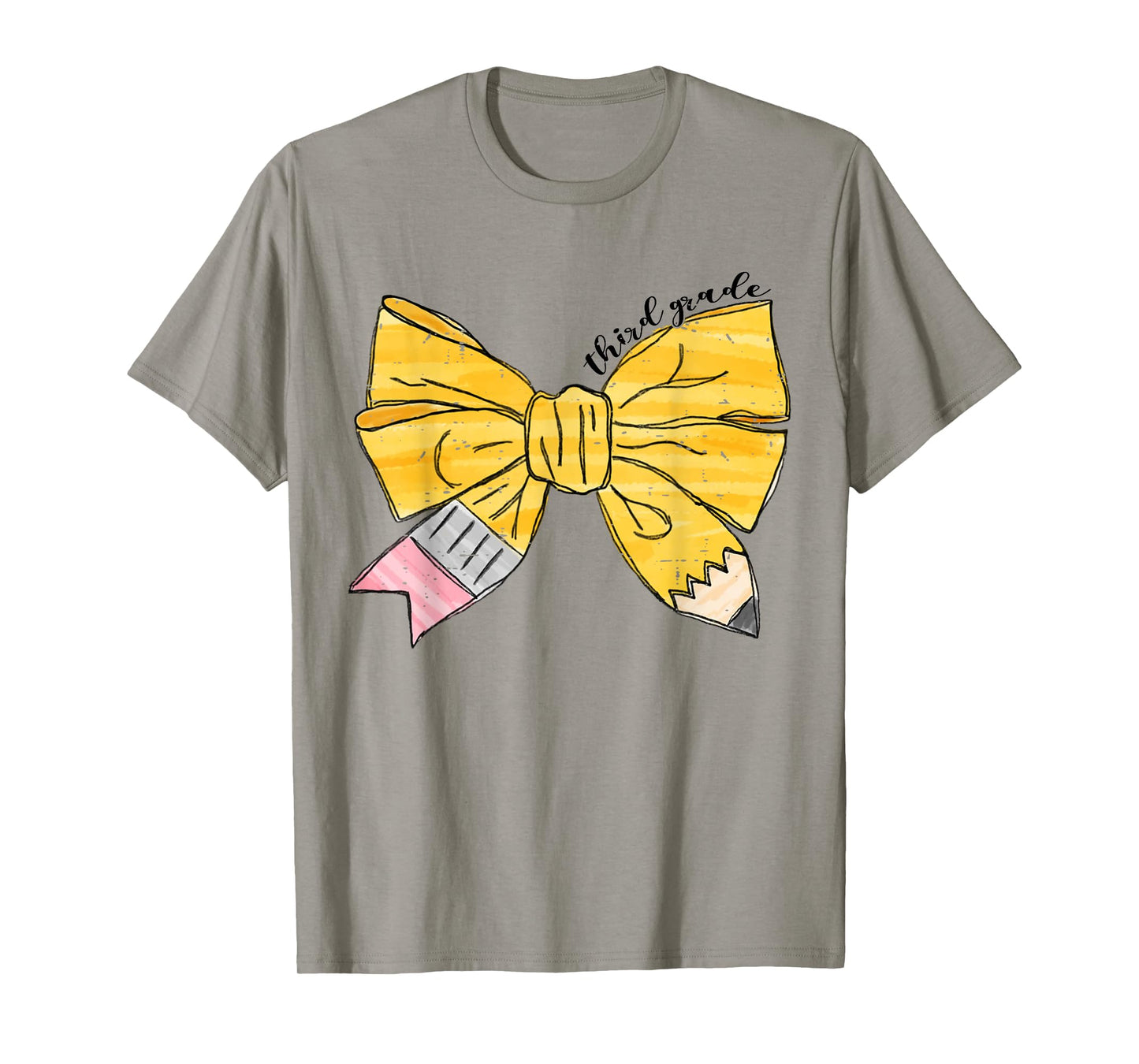 Coquette Bow Pencil Third Grade Kids Girls Back To School T-Shirt
