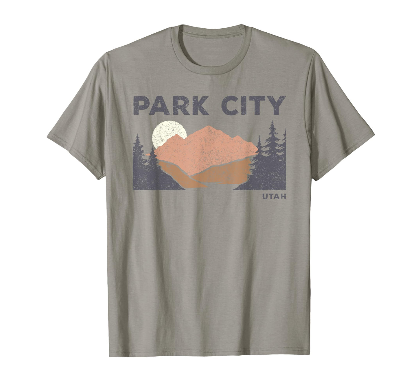 Vintage Retro Park City Utah Faded Mountain Forest Hiking T-Shirt