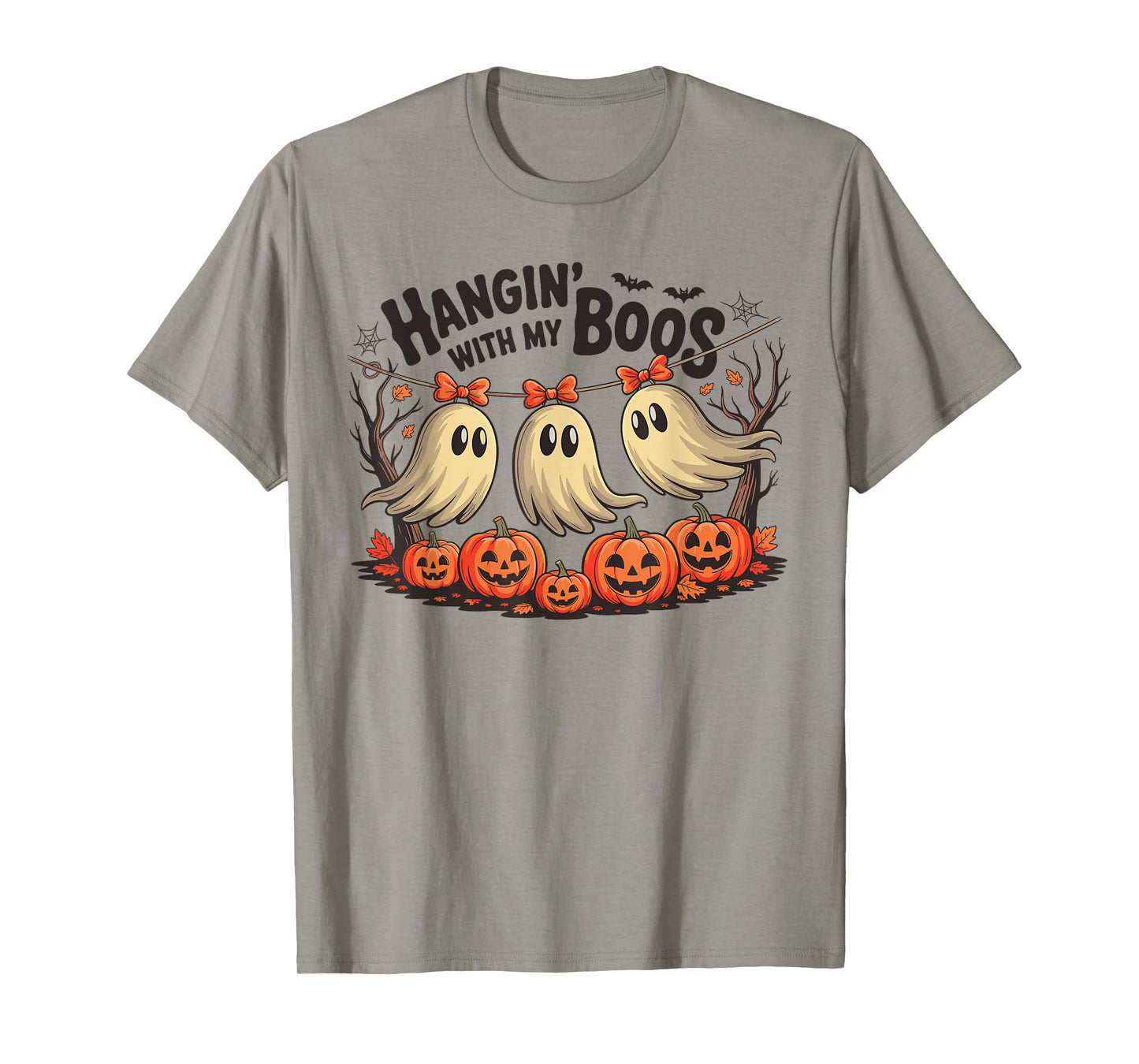 Hangin' with My Boos Ghost Halloween Pumpkin Spooky Season T-Shirt