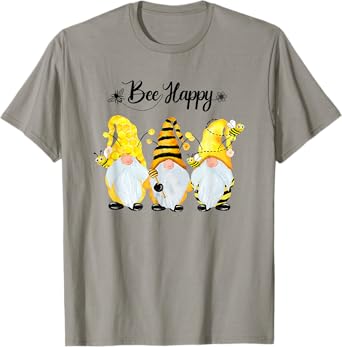 Bee Happy Bee Gnome Spring T-Shirt