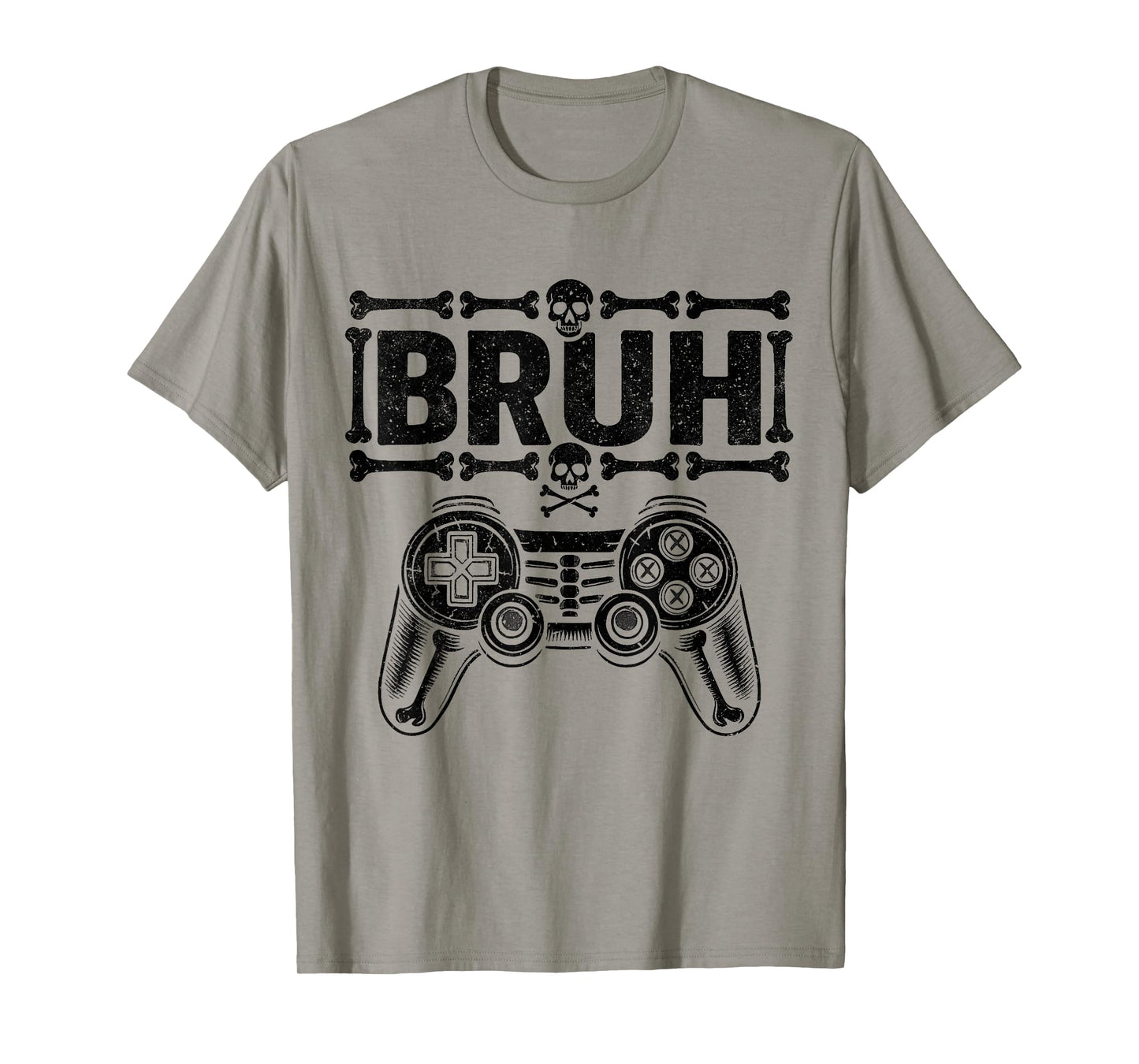 Halloween Skeleton Gamer Bruh Funny Video Gaming Kids T-Shirt
