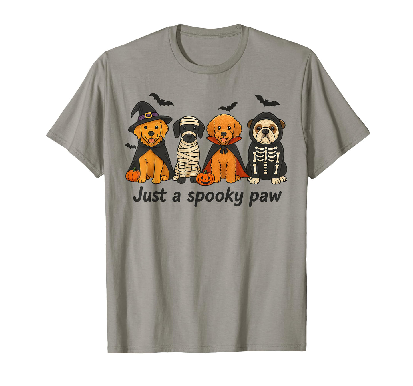 Just A Spooky Paw Retro Halloween Dog Lover Trick Or Treat T-Shirt