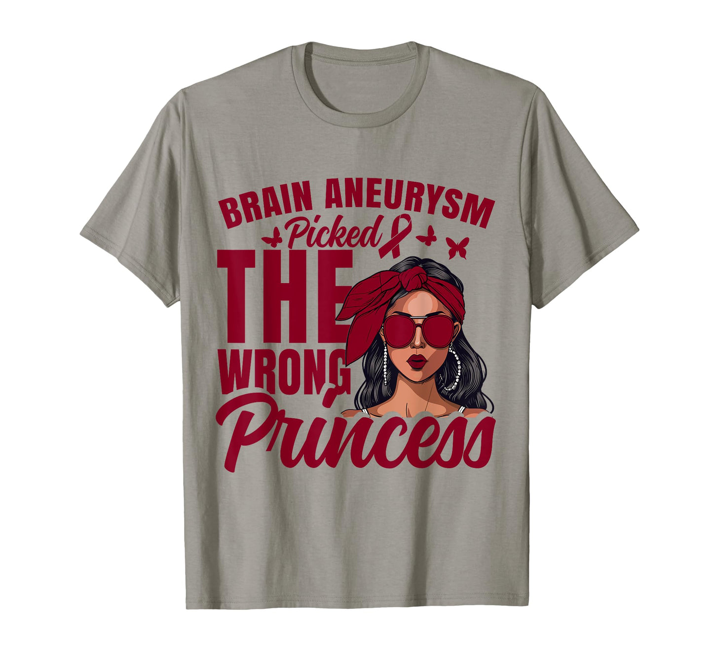Brain Aneurysm Awareness Princess Survivor Brain Aneurysm T-Shirt
