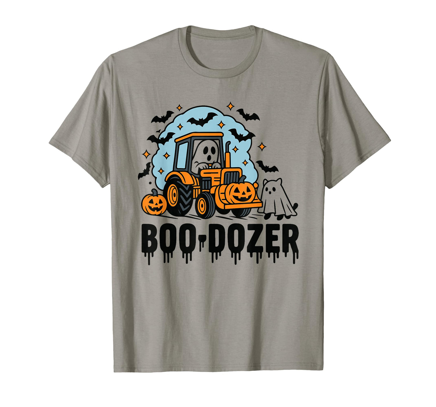 Boo Dozer Ghost Bulldozer Halloween Construction Trucks Kids T-Shirt