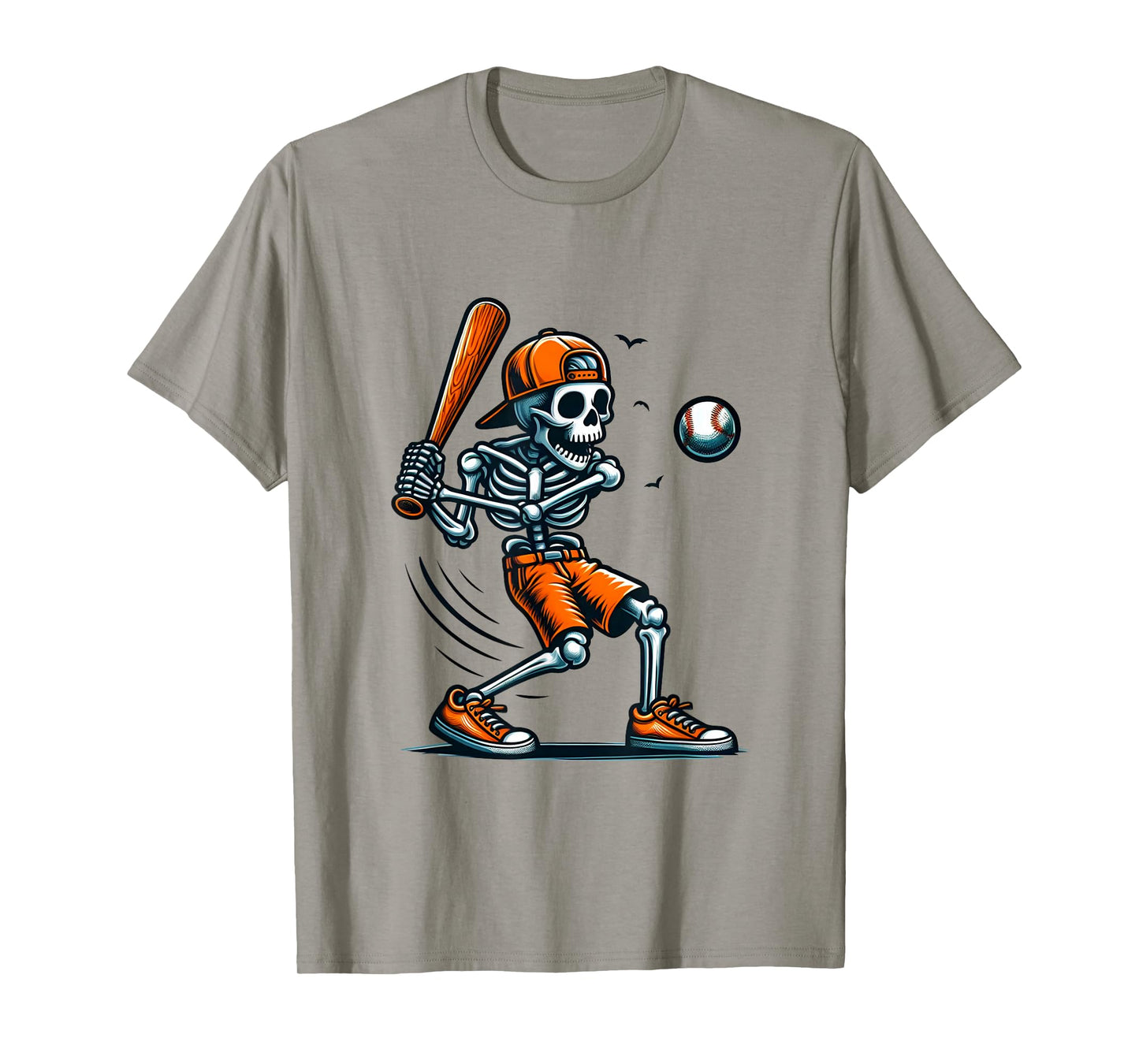 Skeleton Baseball Halloween Funny Spooky Player Baseball T-Shirt