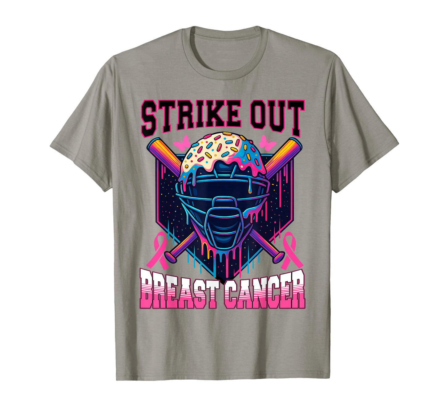 Strike Out Breast Cancer Baseball Catcher Mask Drip Boys T-Shirt