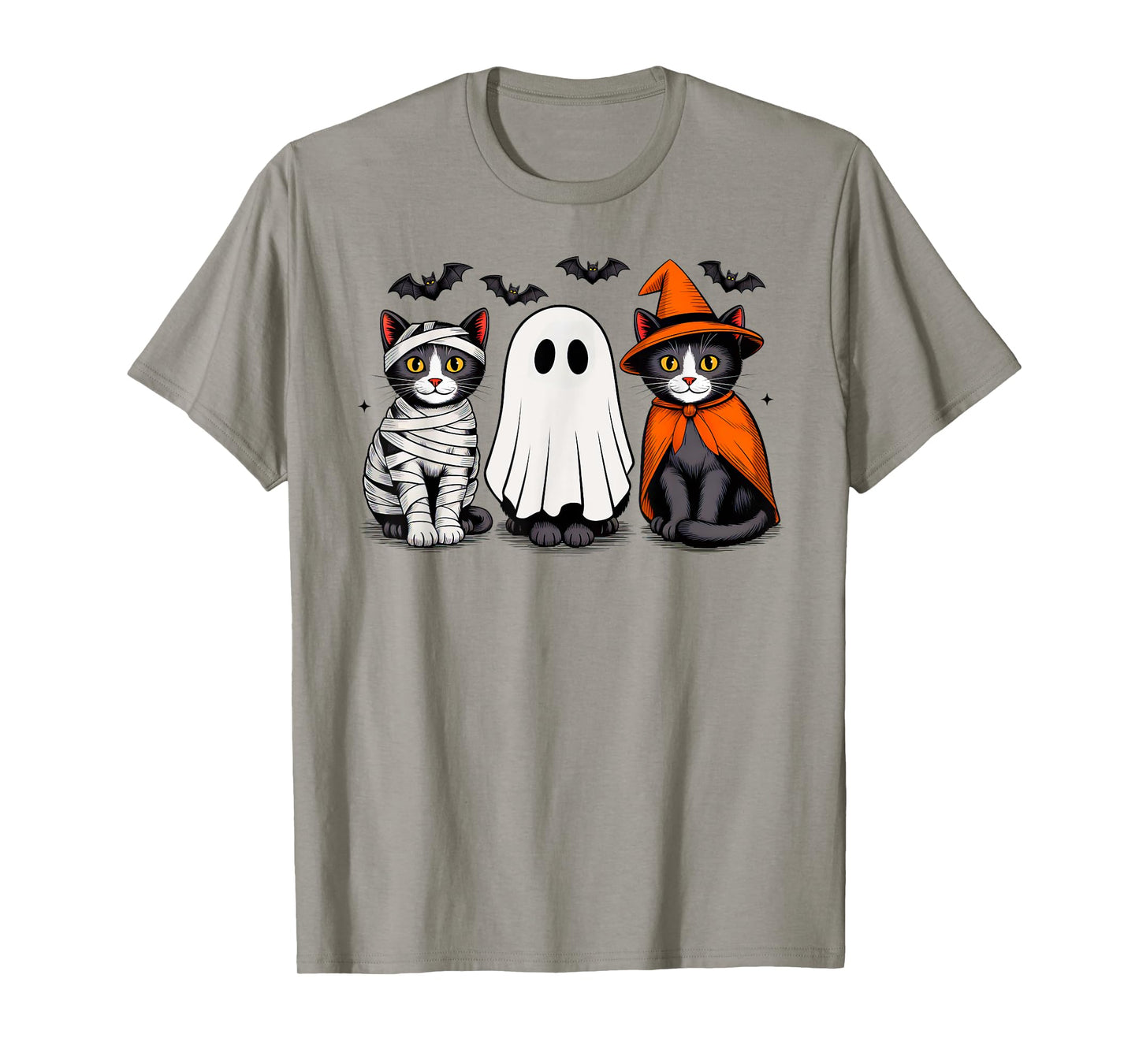 Cute Ghost Black Cat Halloween Witch Mummy Pumpkin Season T-Shirt