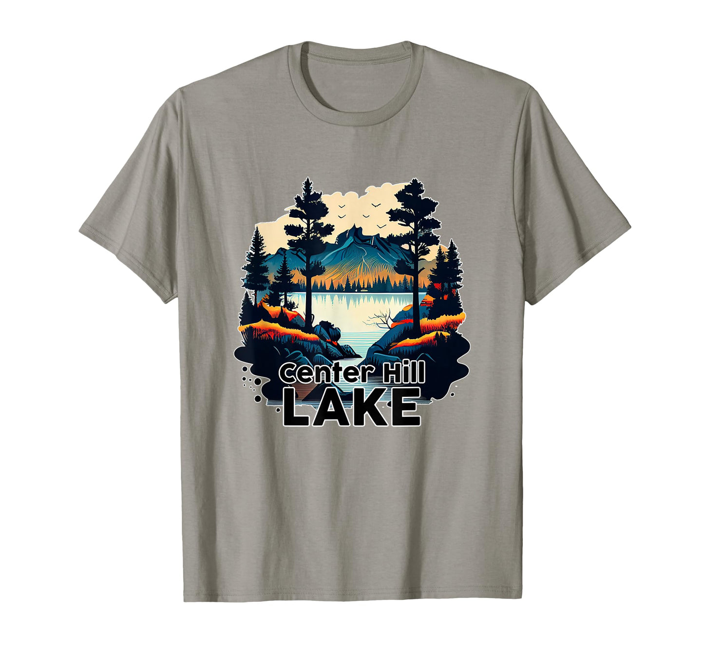 Center Hill Lake T-Shirt Retro Minimalist Lake Center Hill T-Shirt