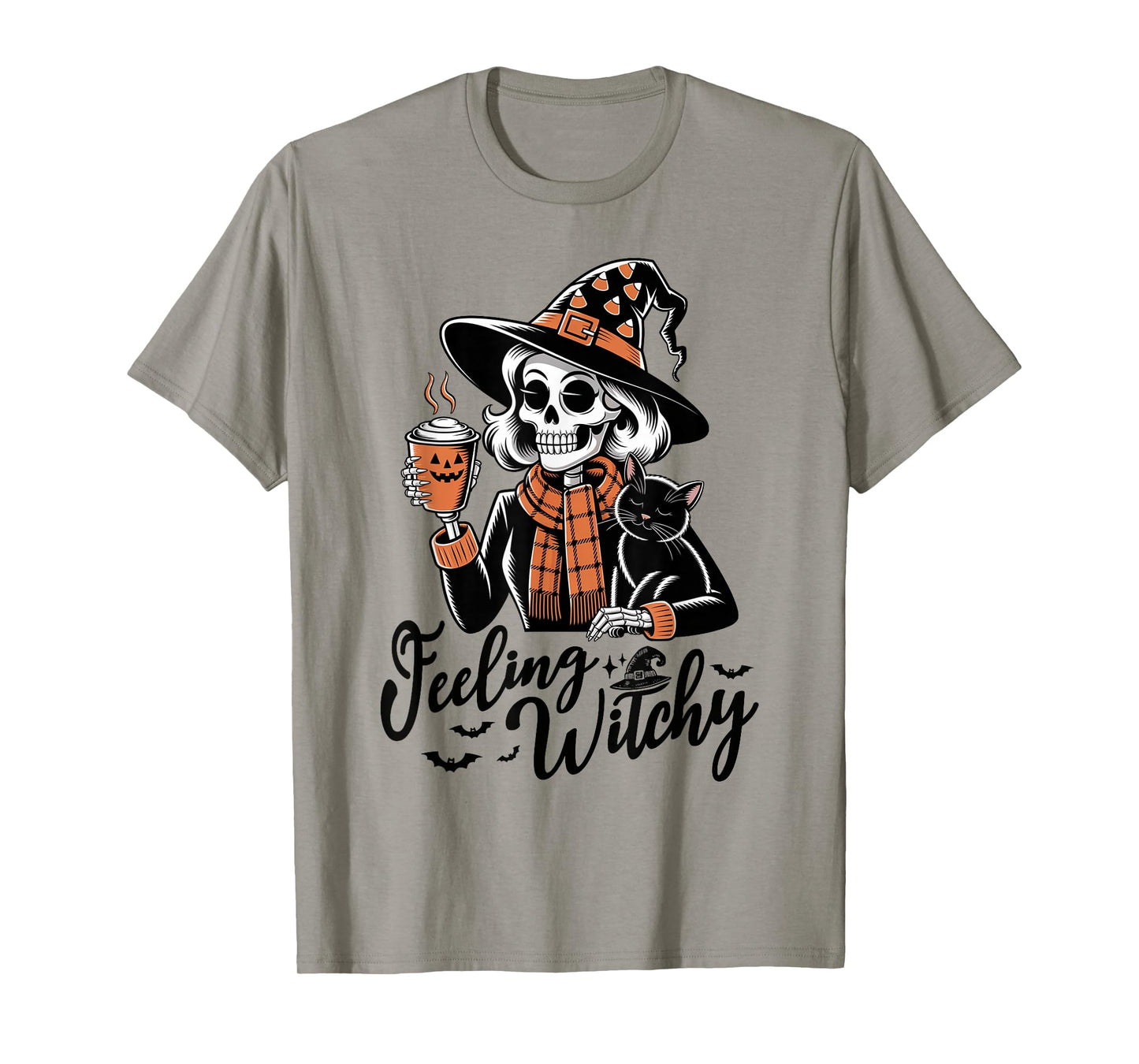 Feeling Witchy Halloween Pumpkin Spice Latte Funny T-Shirt