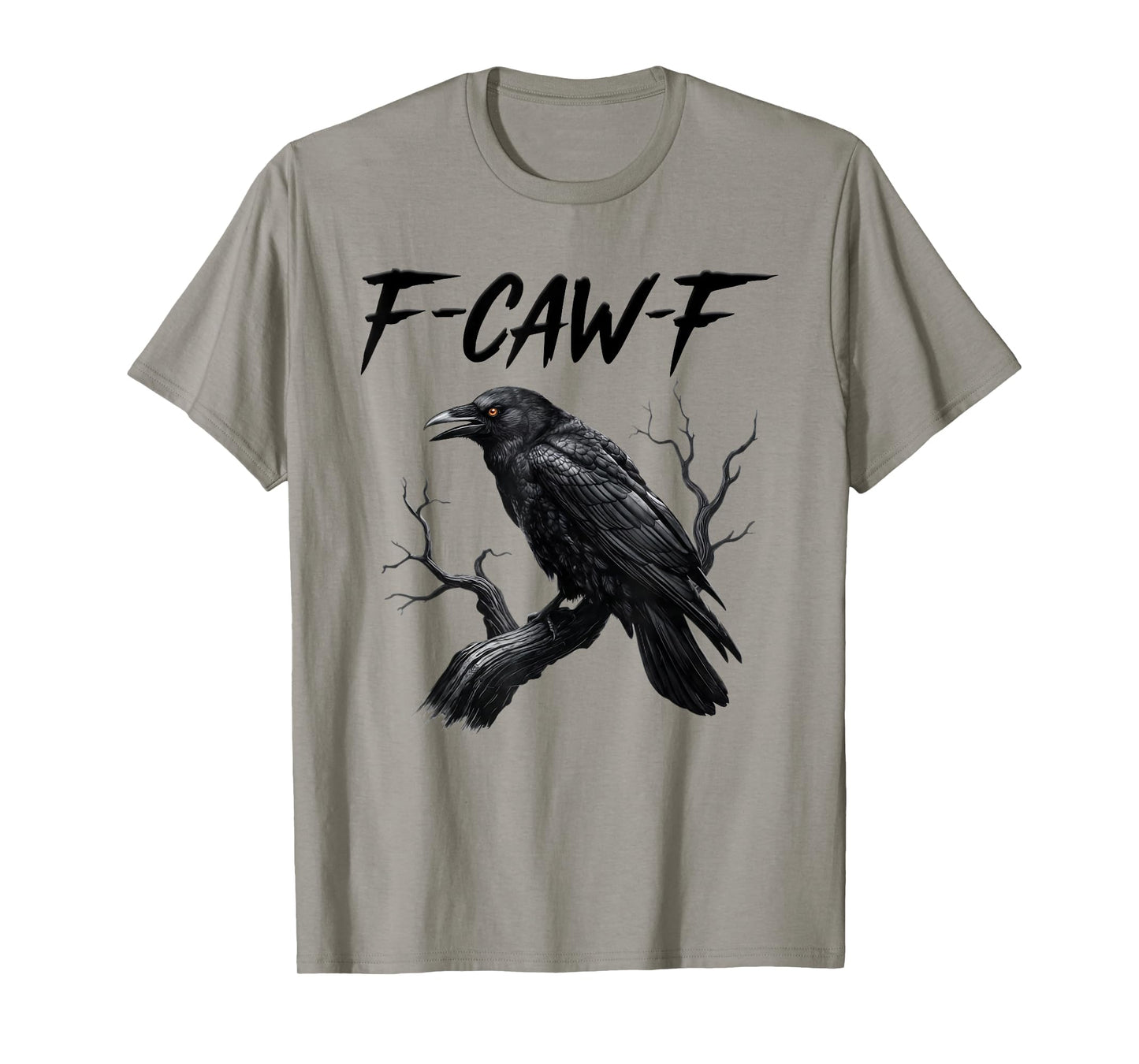 Black Crow, F-Caw-F Funny Black Bird Moon Gothic Adult Humor T-Shirt