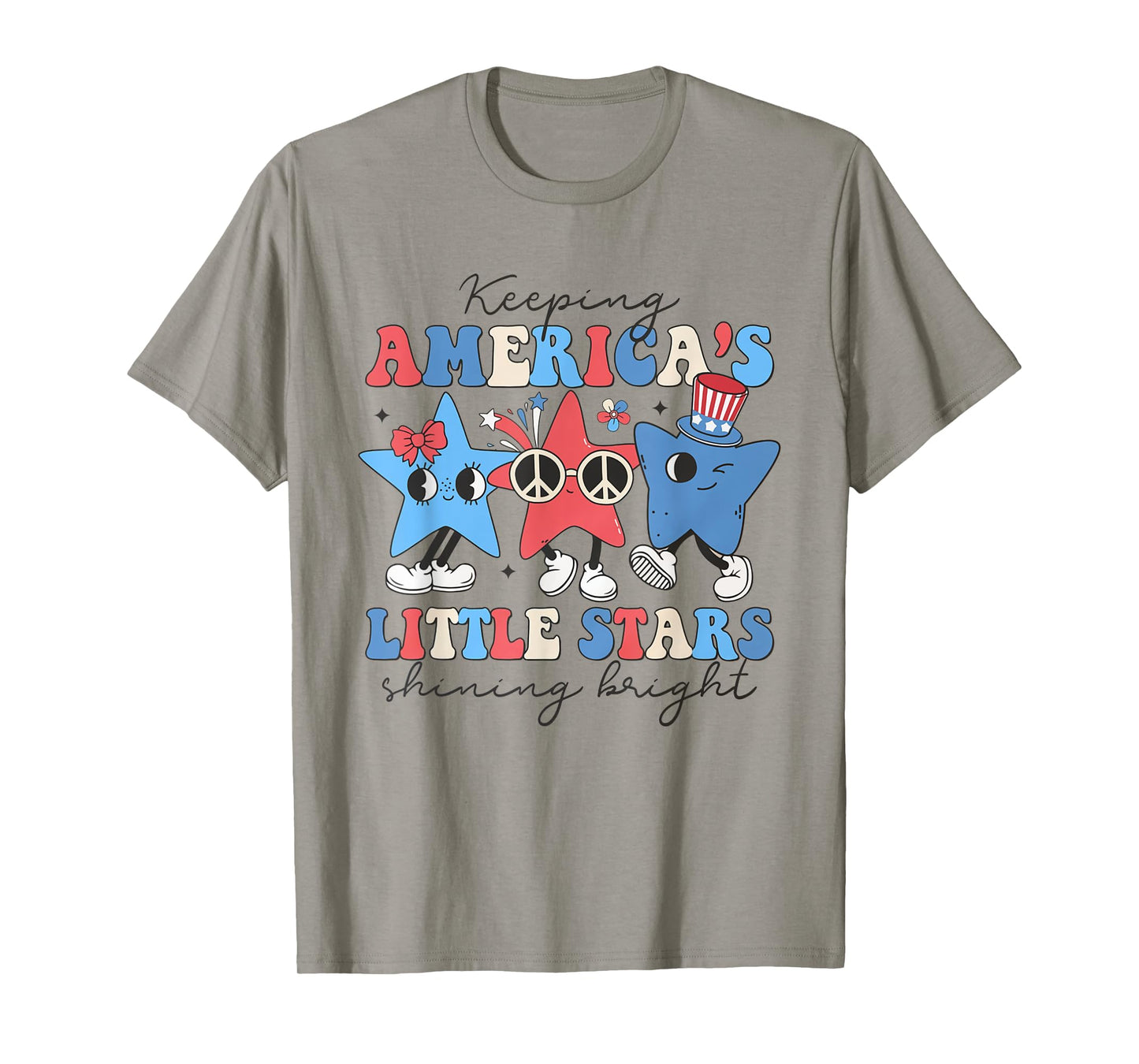 Pediatric Nurse 4th of July Little Stars Shining Bright T-Shirt for Women Men