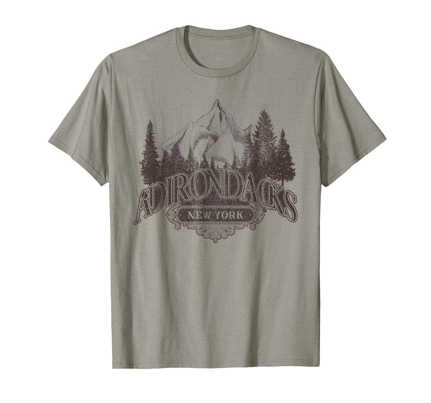 Adirondacks New York Mountains Vintage Biker Patch T-Shirt
