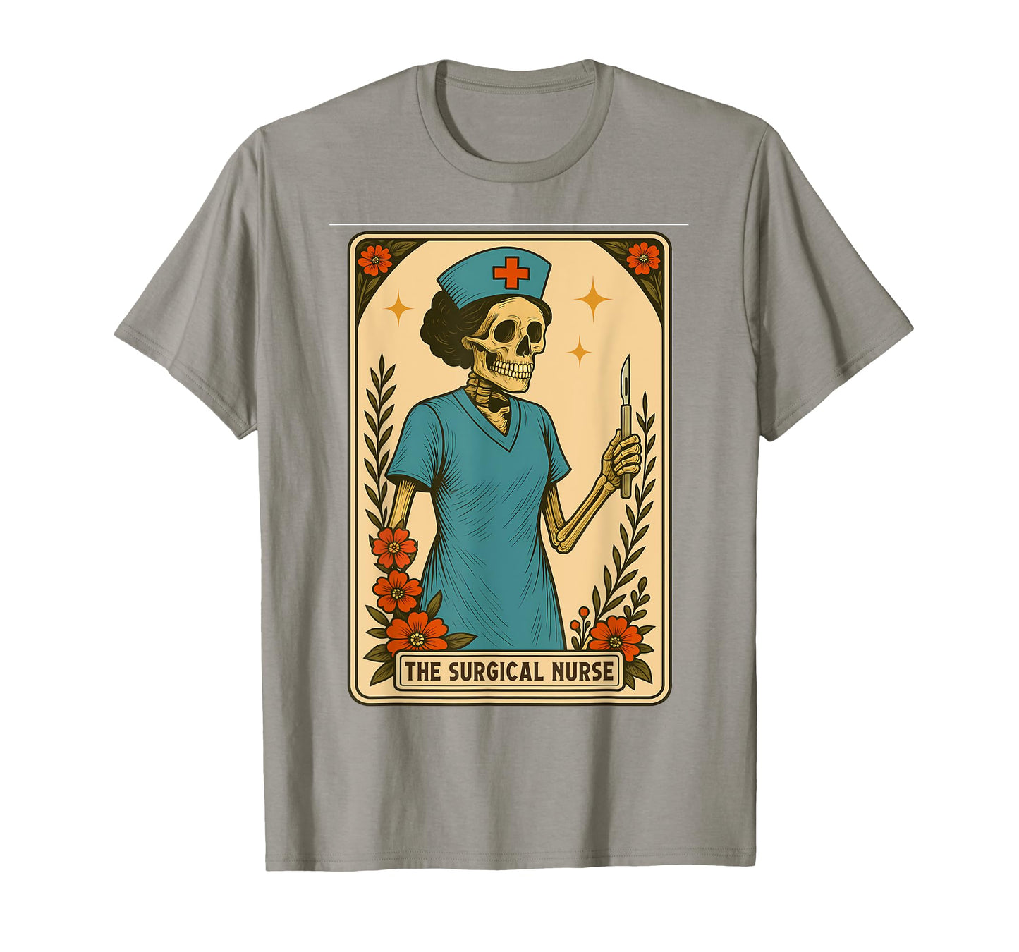 Surgical Nurse Tarot Card Nursing Medical Student Skeleton T-Shirt
