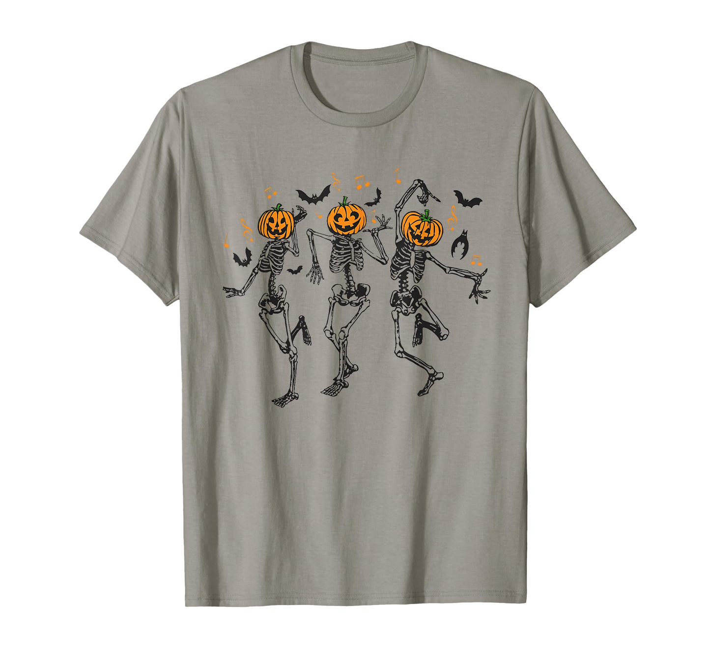 Retro Spooky Cute Fall Pumpkin Skeleton Dancing Men Women T-Shirt