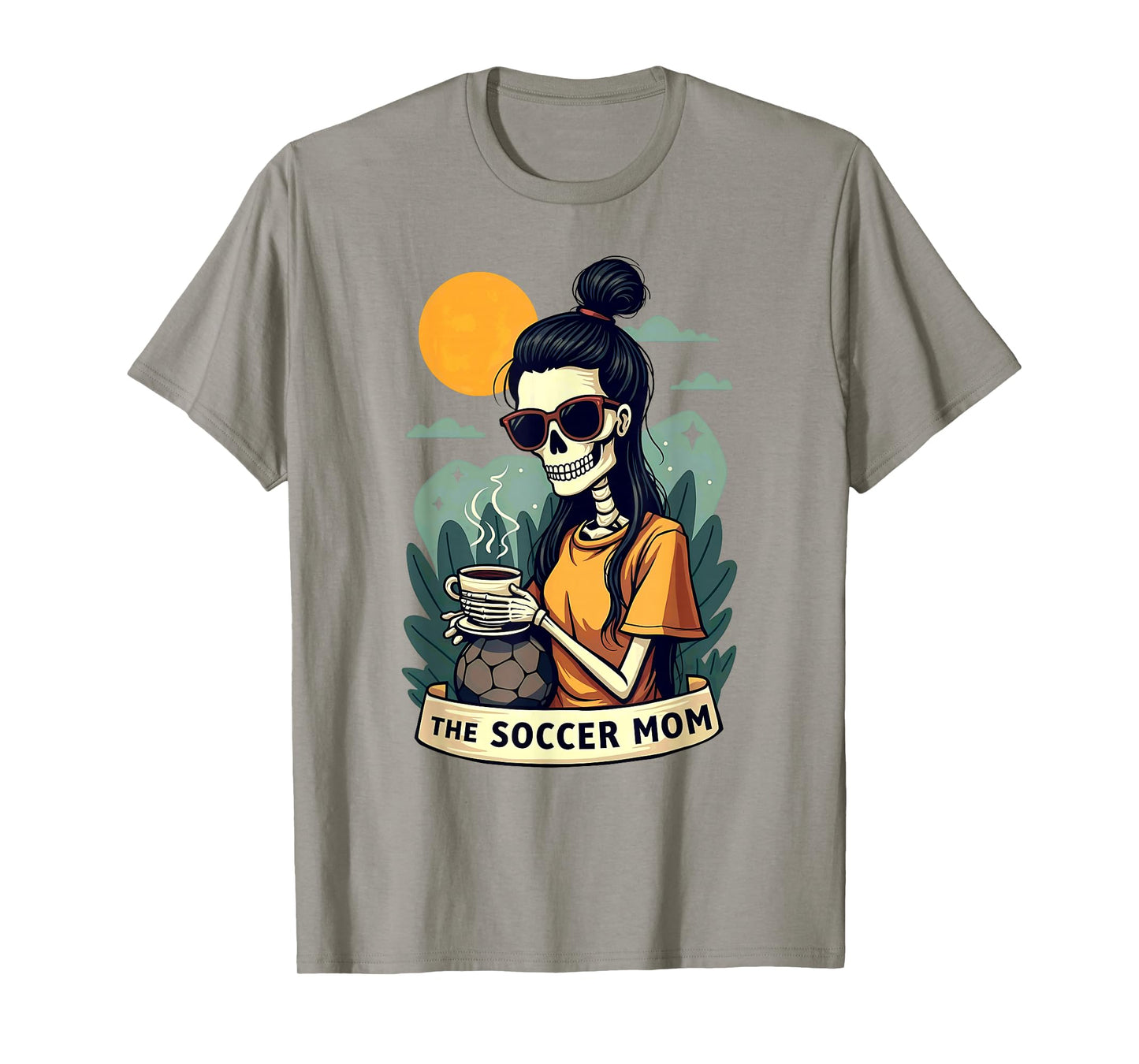 Gothic Tarot Card Skeleton Coffee Soccer Mom T-Shirt