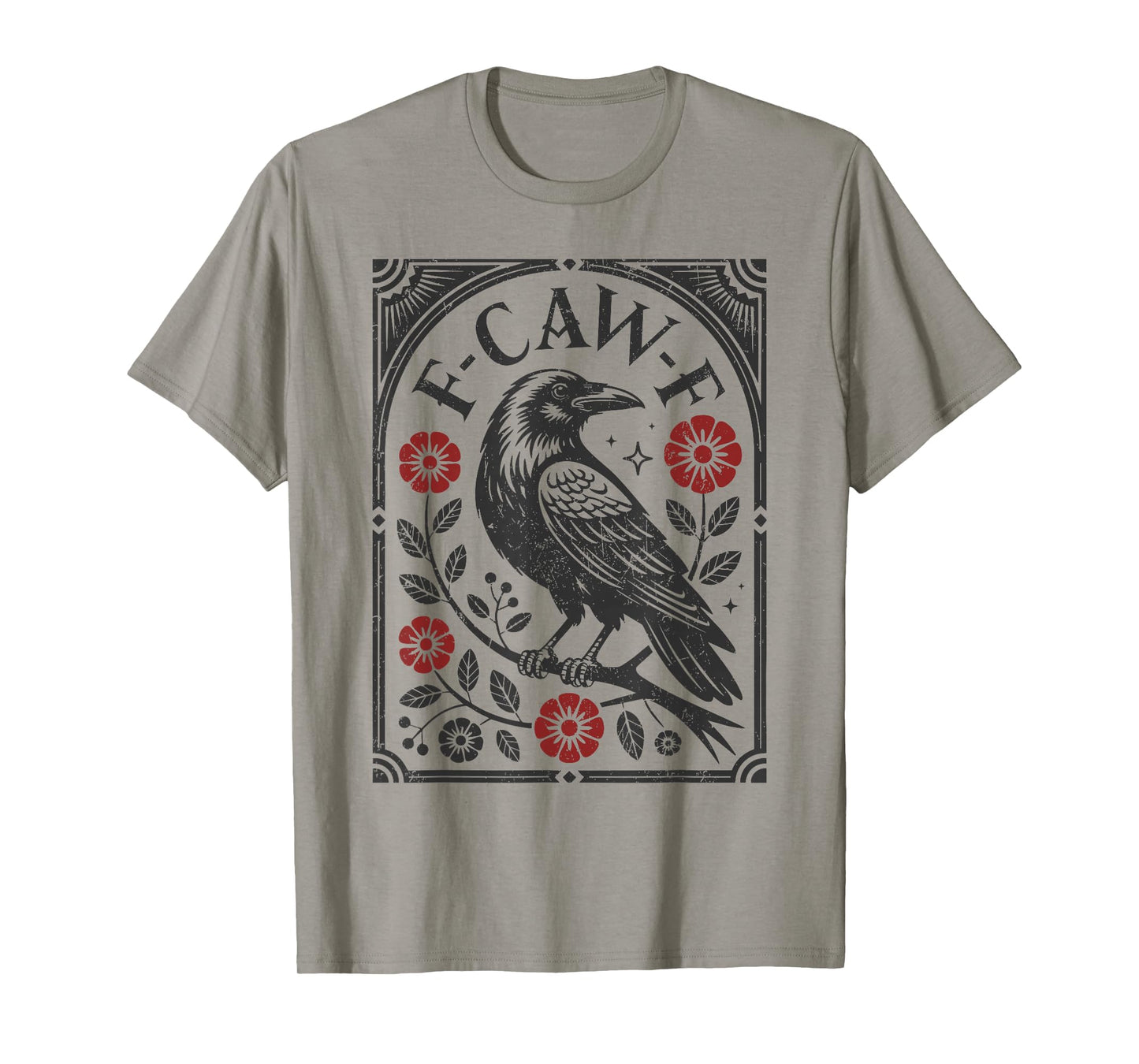 F-Caw-F Black Crow Pun Funny Bird Cawing Grunge T-Shirt
