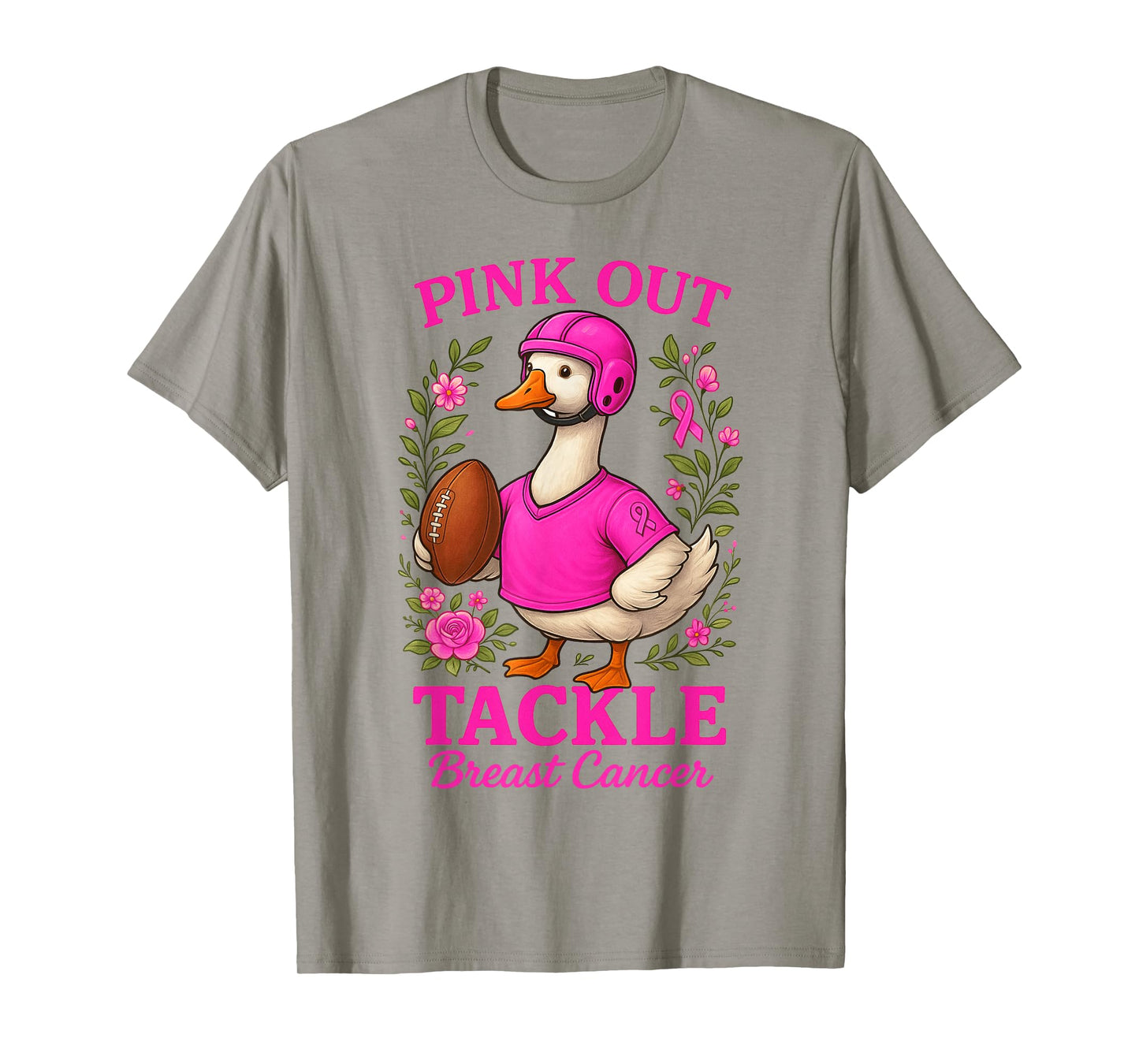 Pink Out Tackle Breast Cancer American Football Goose Women T-Shirt