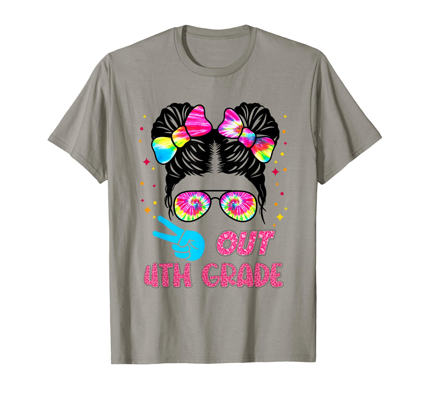 4th grade graduation shirt messy bun 4th grade end of school T-Shirt