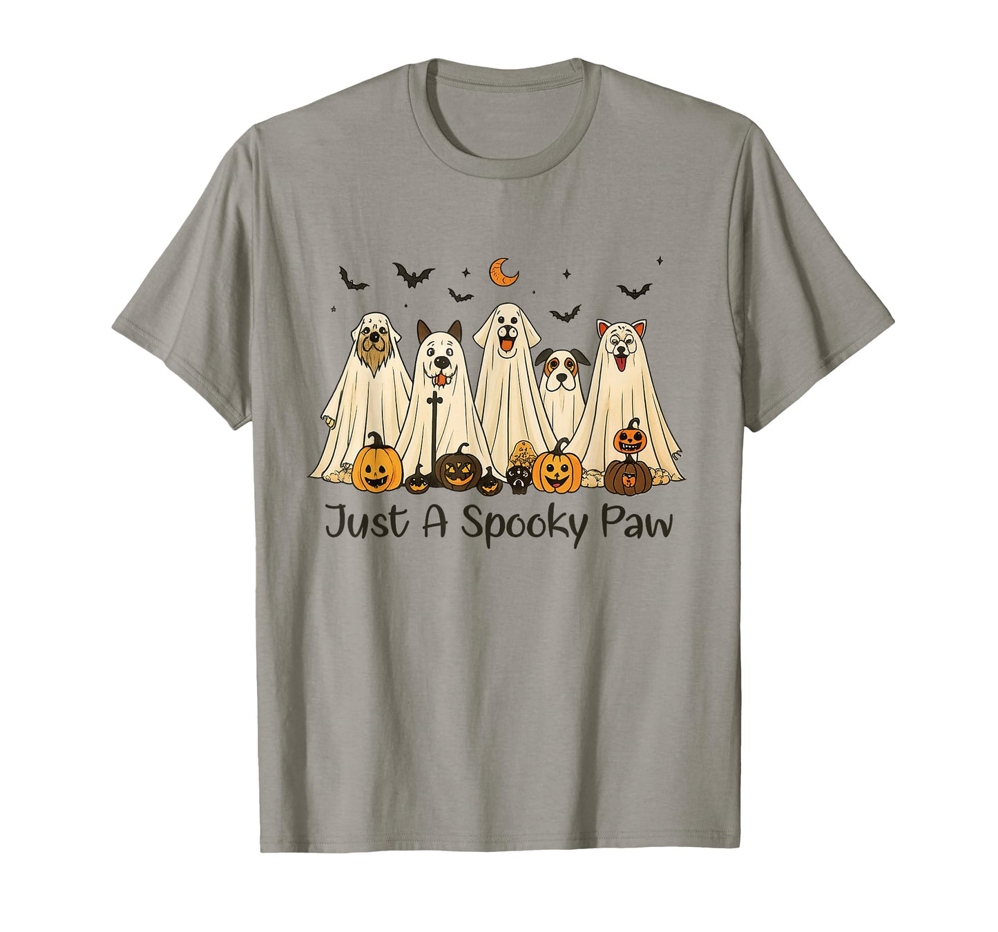 Just A Spooky Paw Retro Halloween Dog Lover Trick Or Treat T-Shirt