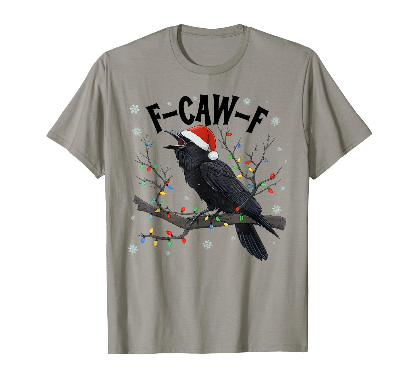 Merry Christmas F-Caw-F Crow Santa Black Bird Xmas Raven T-Shirt