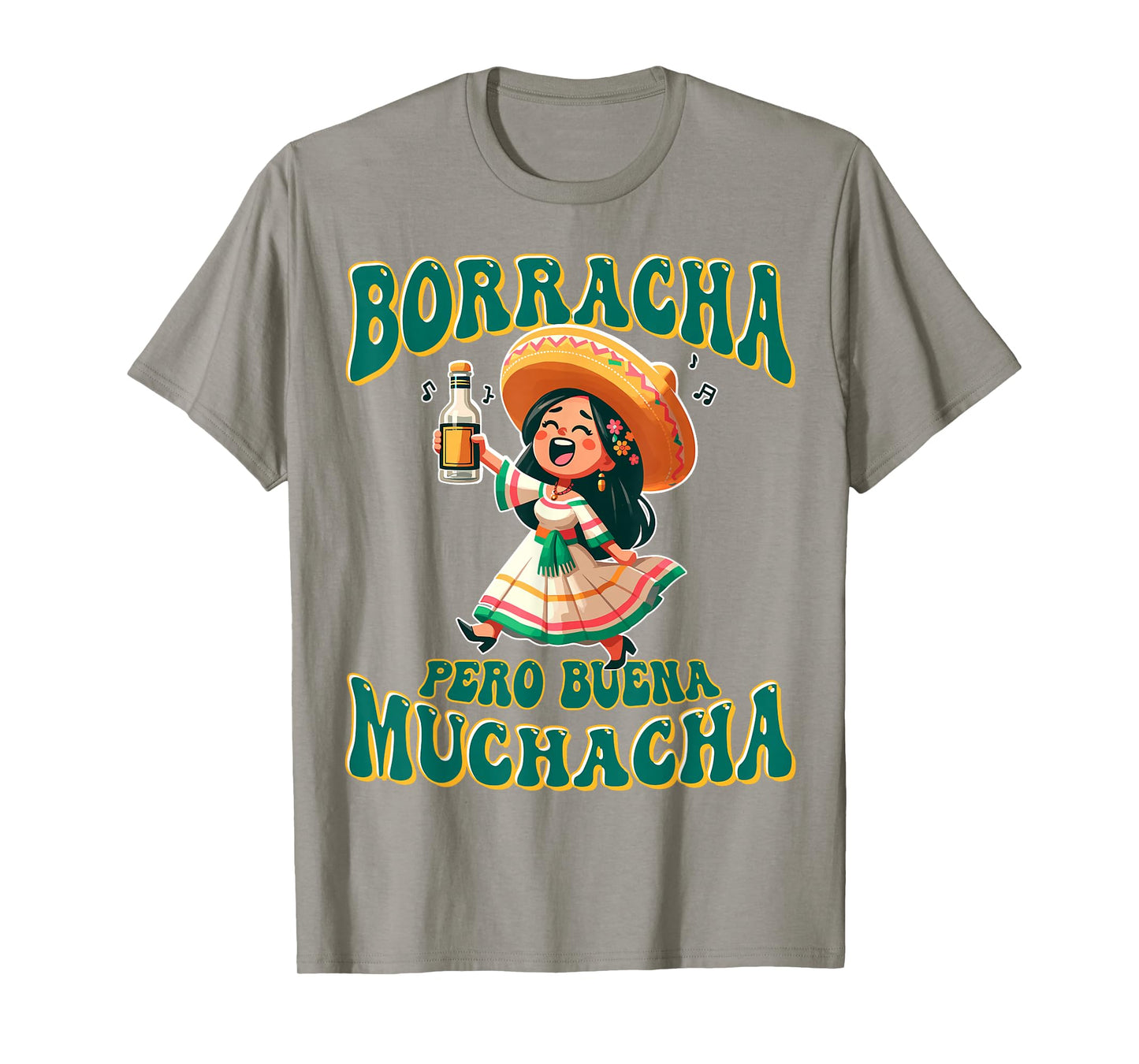 Borracha Pero Buena Muchacha Funny Women Retro T-Shirt