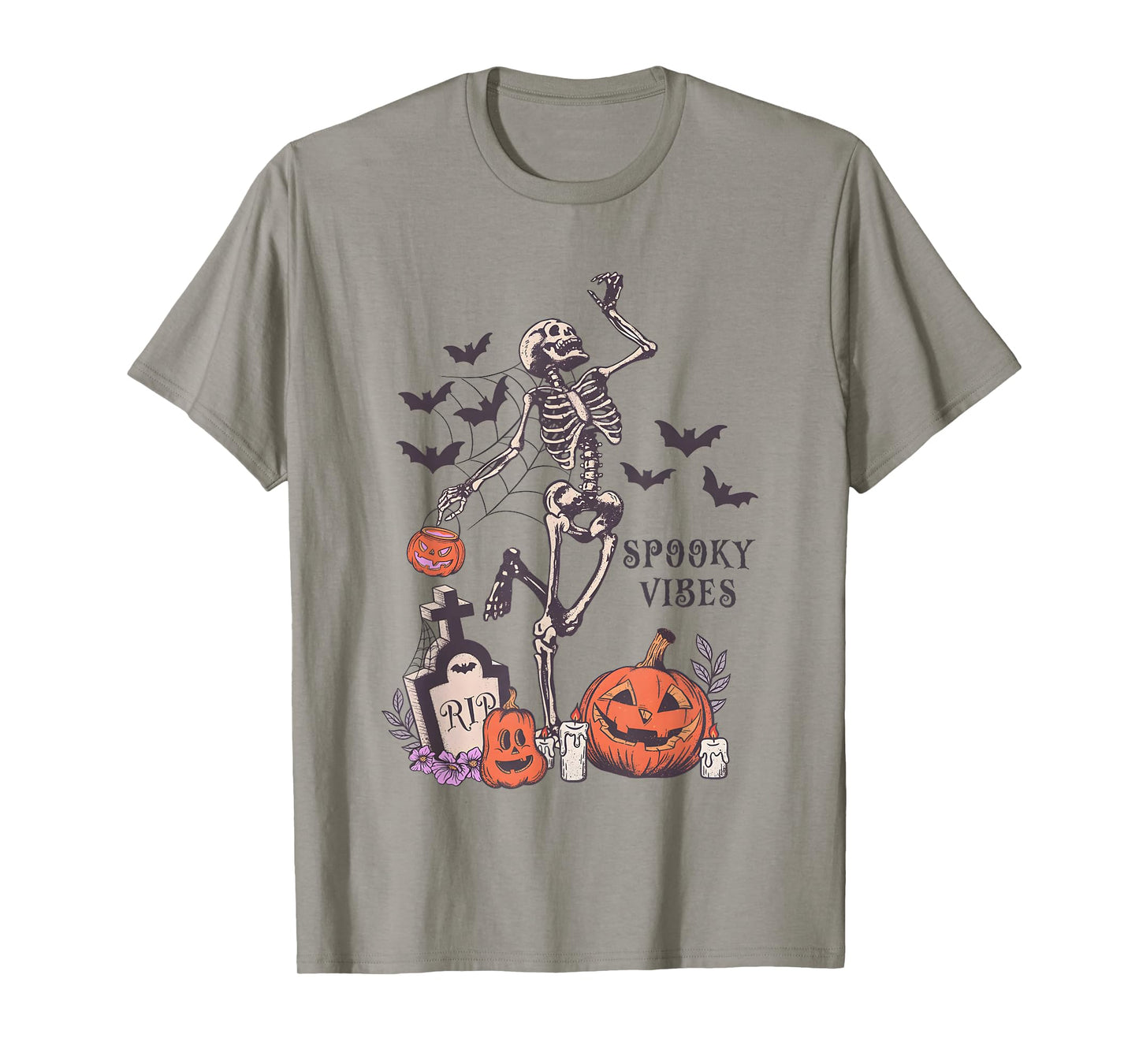 Stay Spooky Vibes Dancing Skeletons Halloween T-Shirt