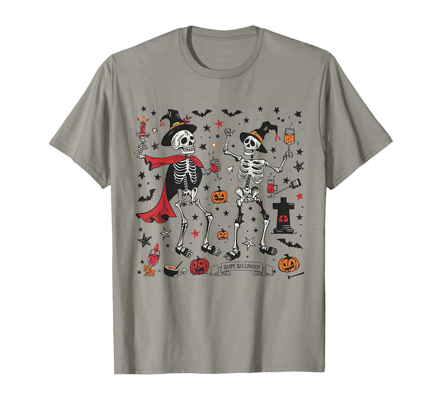 Dancing Skeletons Funny Spooky Halloween Party Men Boys Kids T-Shirt