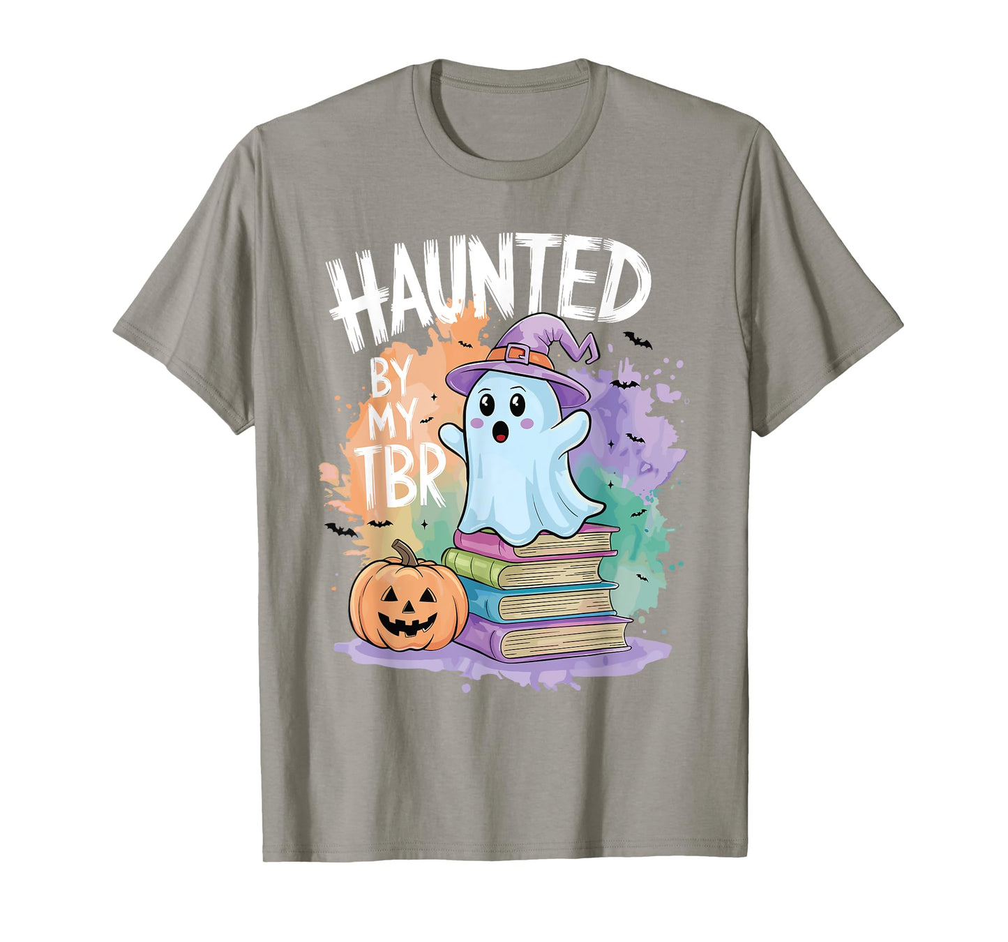 Haunted By My TBR Funny Book Lovers Ghost Halloween Bookworm T-Shirt