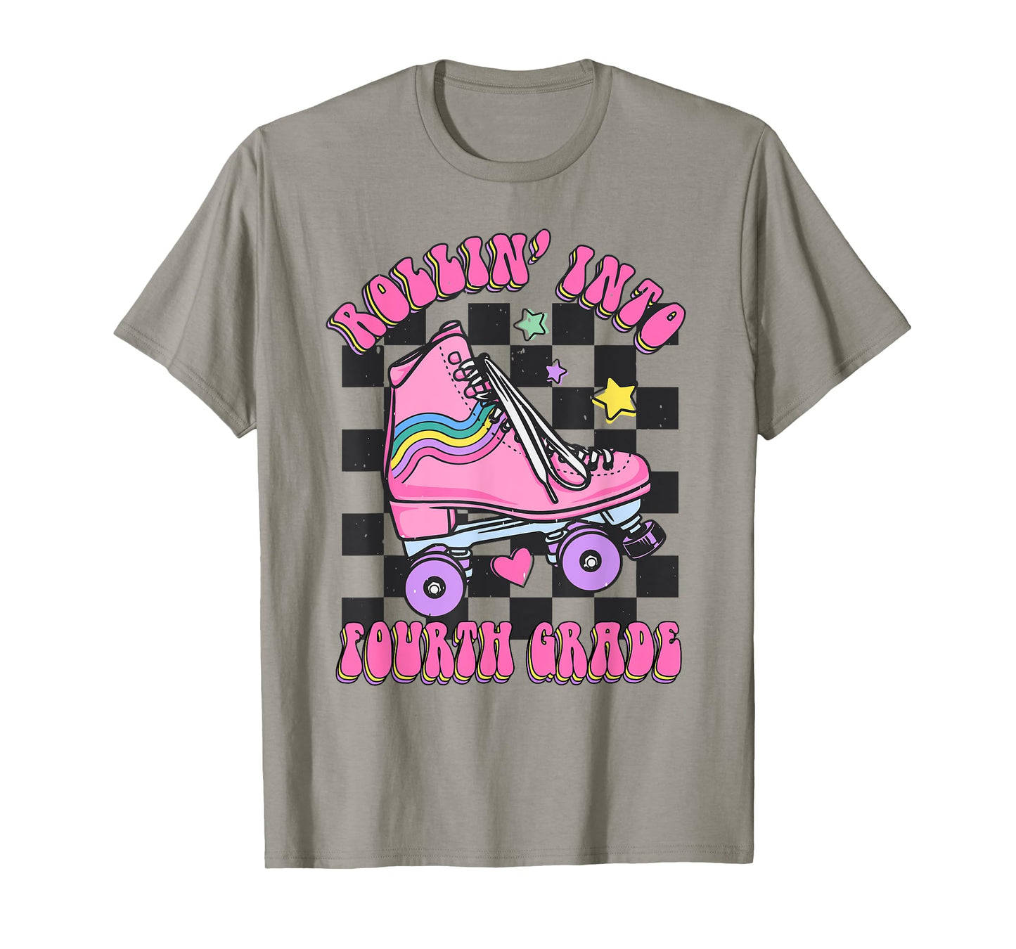 Kids Back To School Skating Rollin Into Fourth 4th Grade T-Shirt