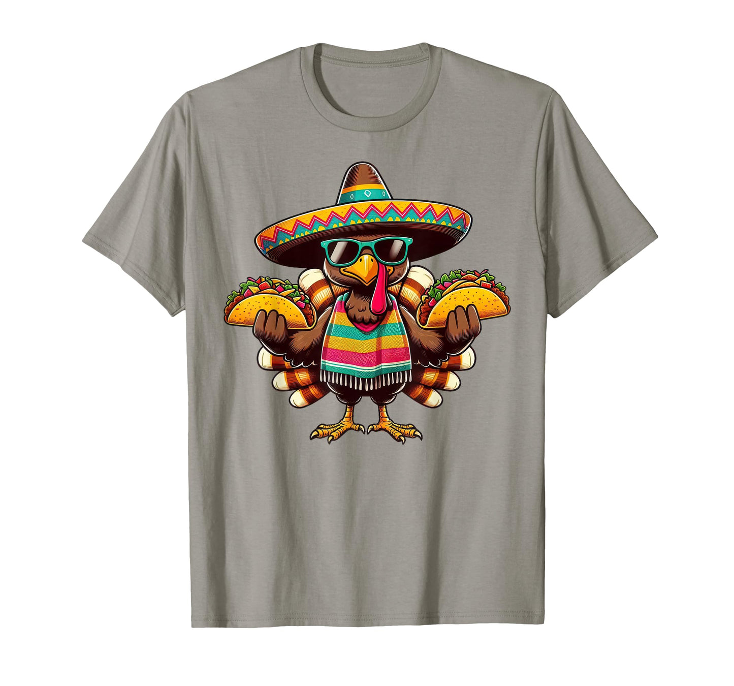 Funny Thanksgiving Turkey Eat Tacos Mexican Thanksgiving Fun T-Shirt