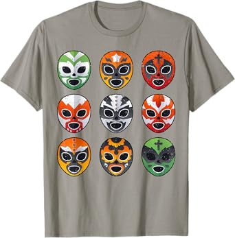 Lucha Libre Masks Shirt Boy Men Mexican Wrestling Cinco Mayo T-Shirt
