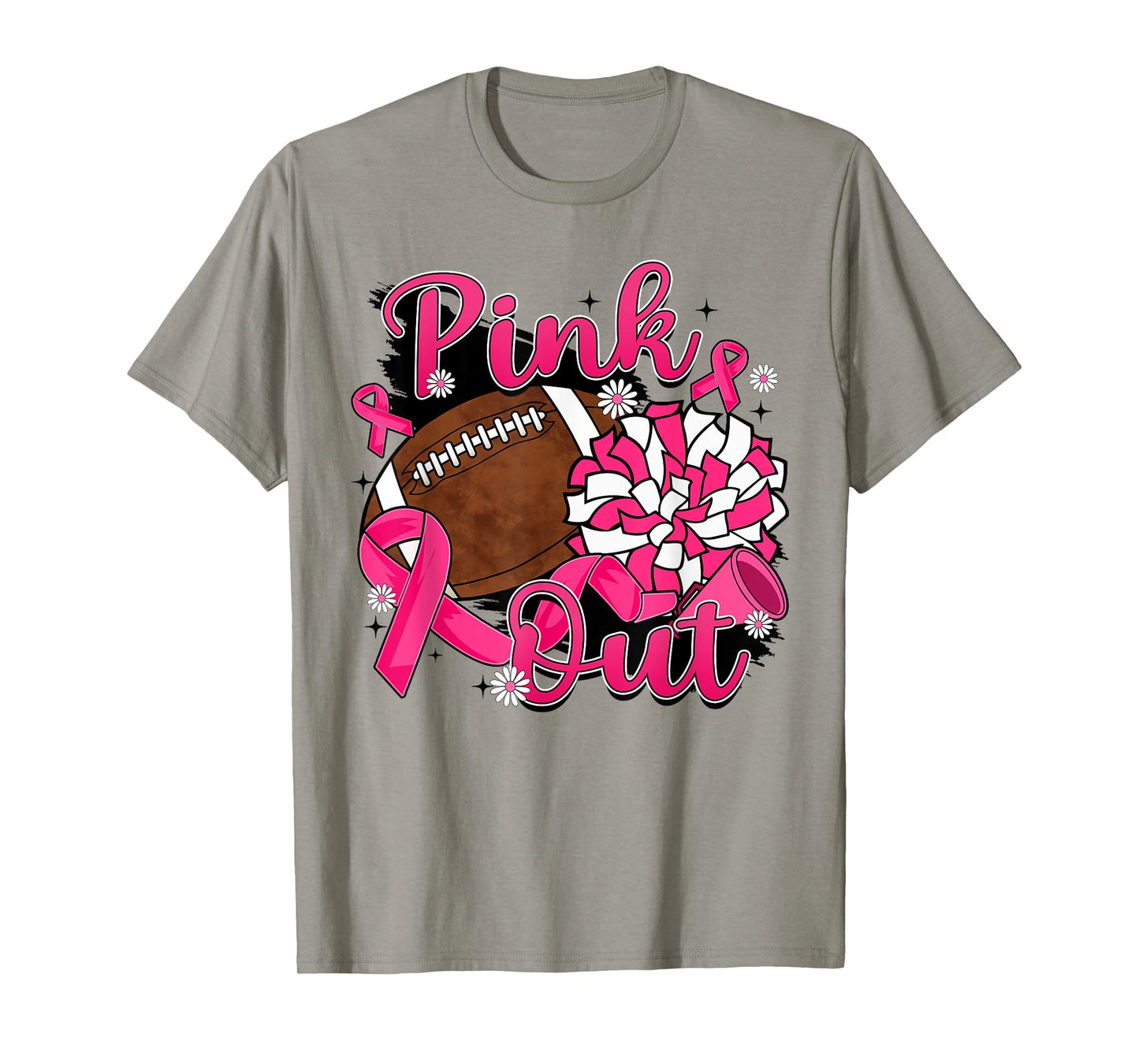 Breast Cancer Awareness Football Pink Out Pink Ribbon Women T-Shirt