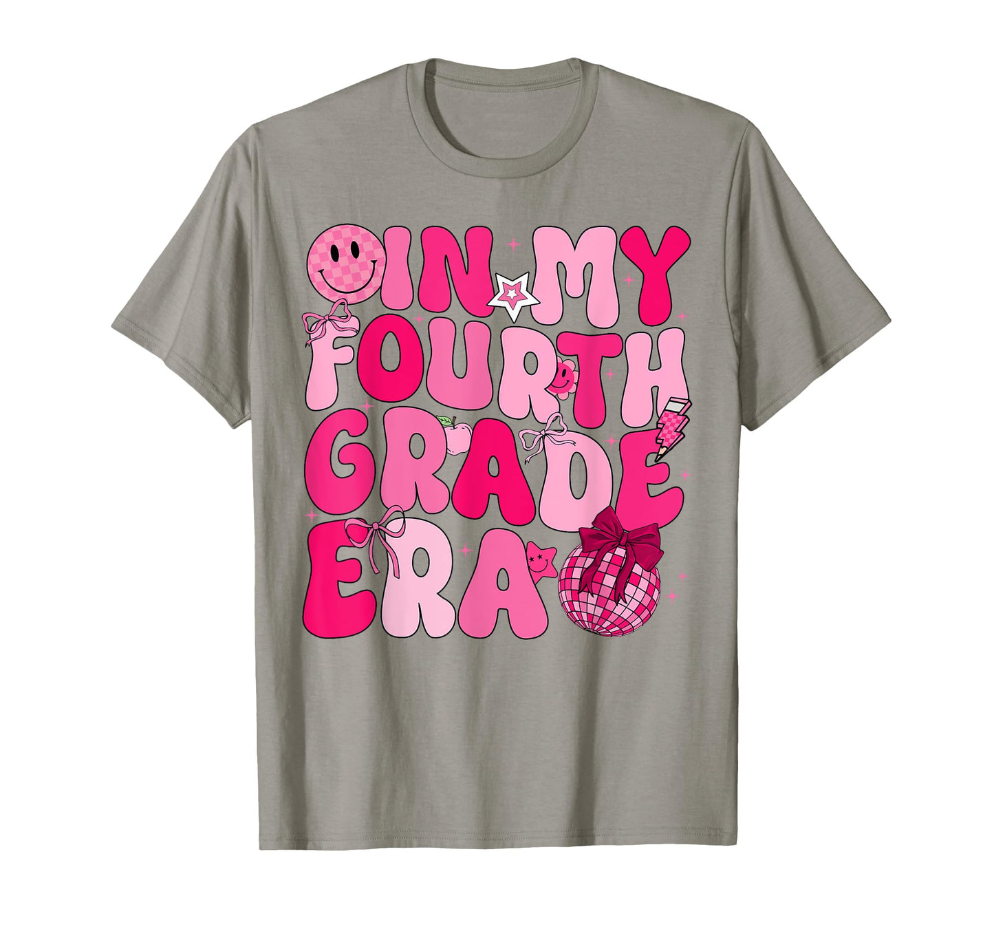 Pink Fourth Grade Era 4th Back To School Grade Teacher T-Shirt