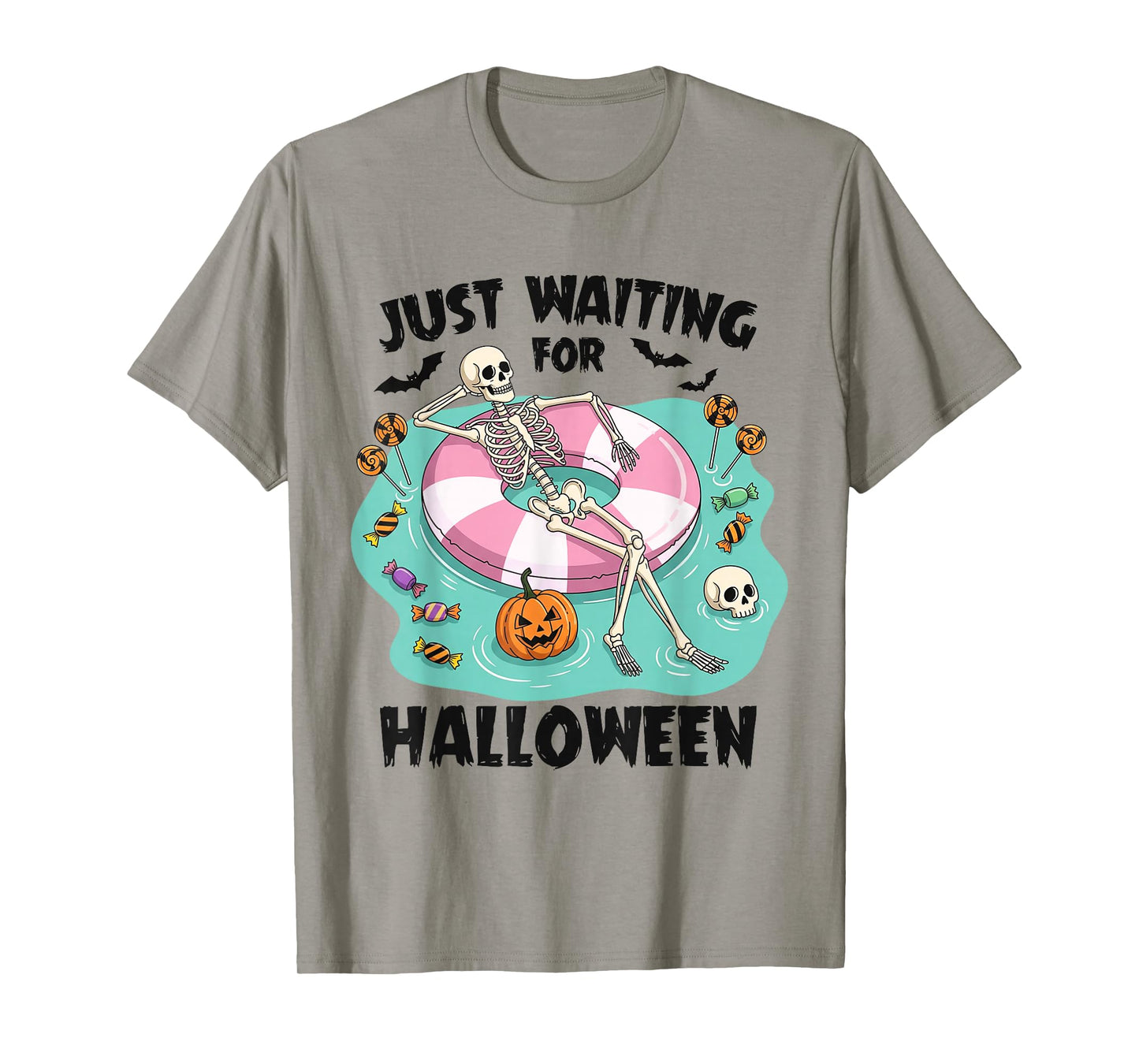 Spooky Summer Skeleton Just Waiting for Halloween T-Shirt