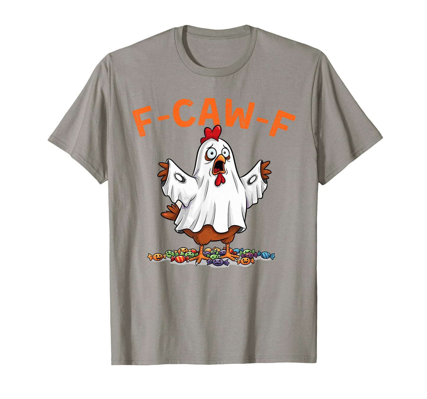 Funny F-Caw-F Chicken Halloween Chicken Ghost F-Caw-F Meme T-Shirt