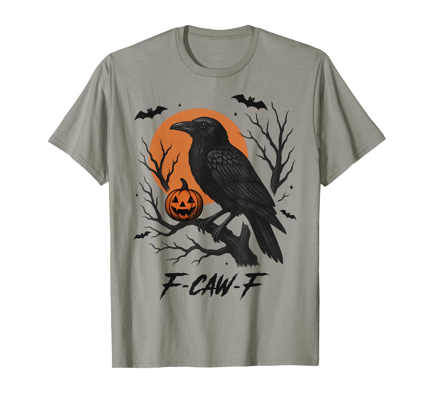 Funny F Caw F Raven Bird Gothic Graphic Halloween Crow Pun T-Shirt