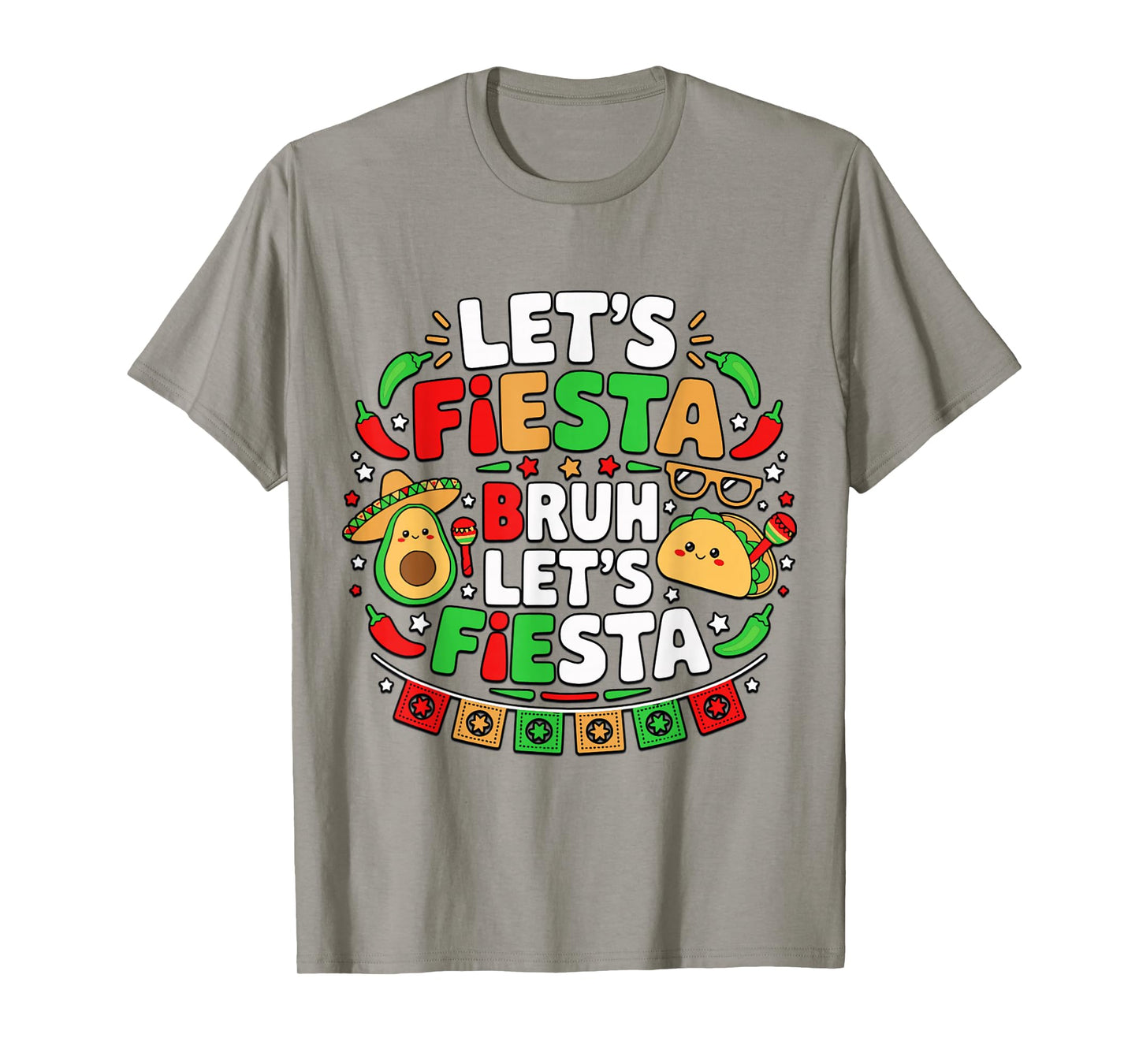 Let's Fiesta Bruh Mexican Party Cinco de Mayo Lover Avocado T-Shirt