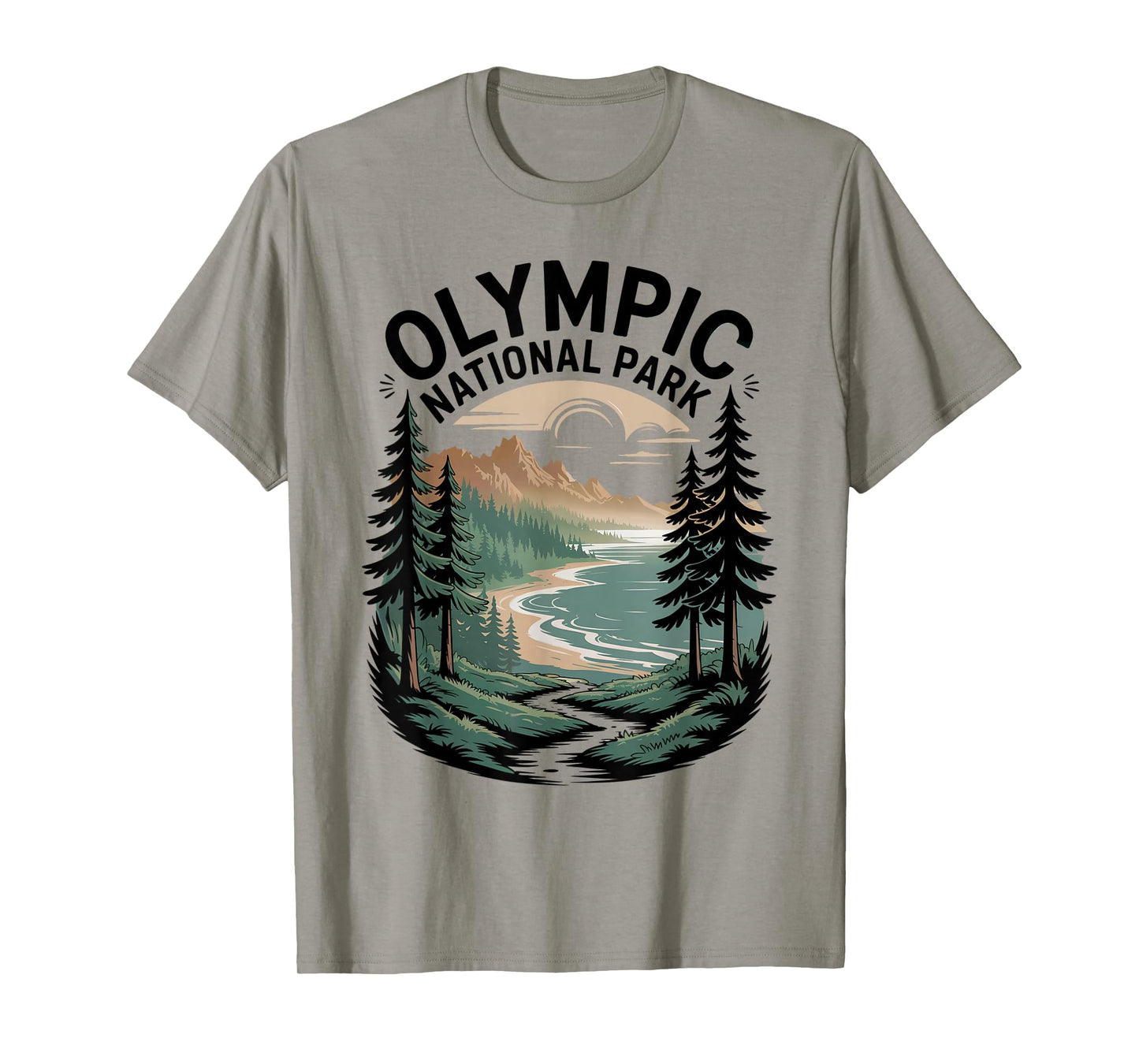 Olympic National Park Retro Camping Hiking US National Park T-Shirt