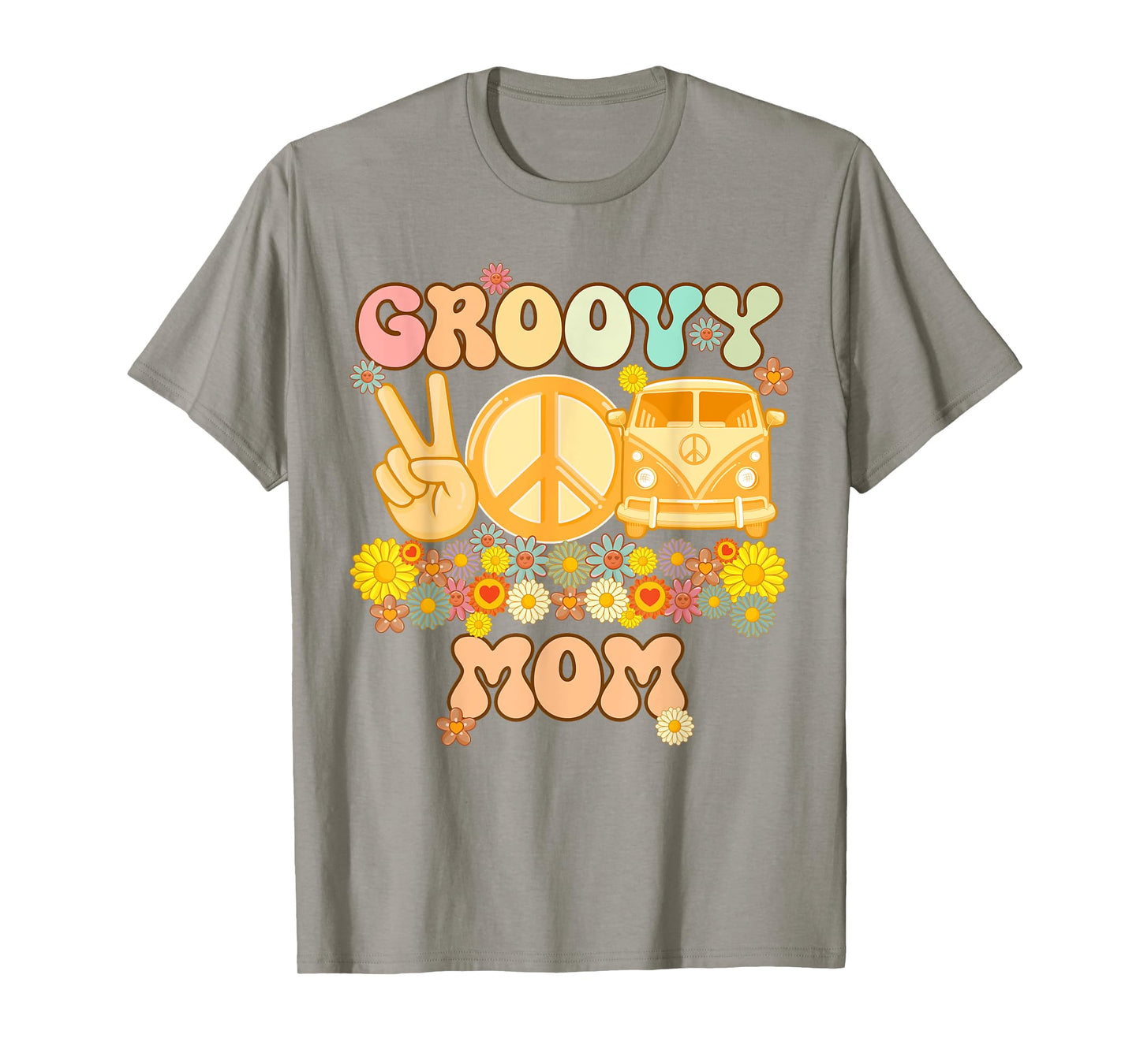 Groovy Mom Retro Matching Family Baby Shower Mother's Day T-Shirt