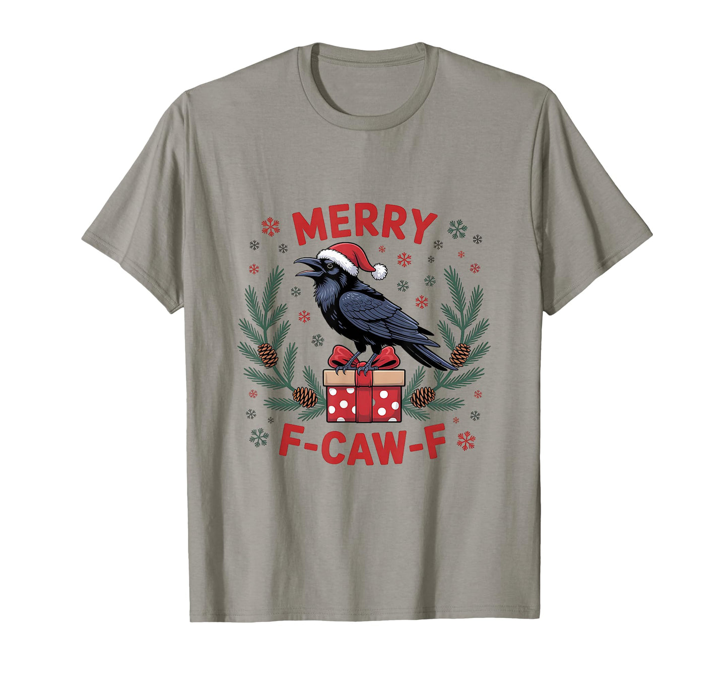 Quote Rooster Merry F-Caw-F Funny Chicken Humor Christmas T-Shirt