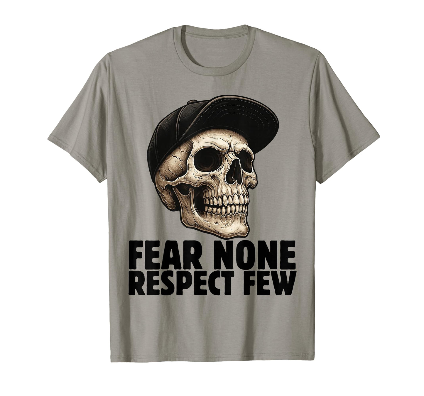 Skull in Cap Street Style Urban Art Skeleton T-Shirt