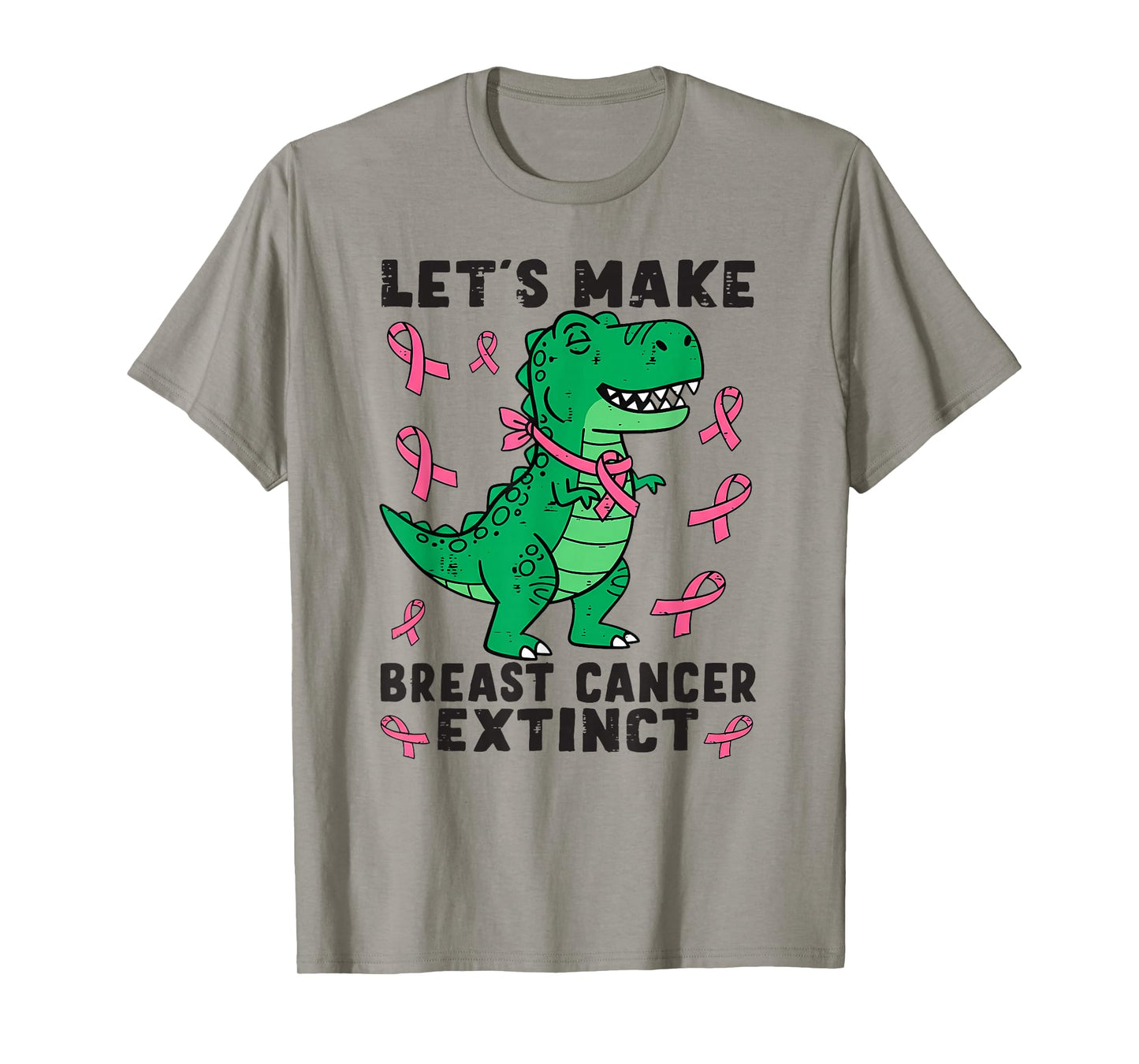 Let's Make Breast Cancer Extinct Pink Dinosaur Kids Boy Girl T-Shirt