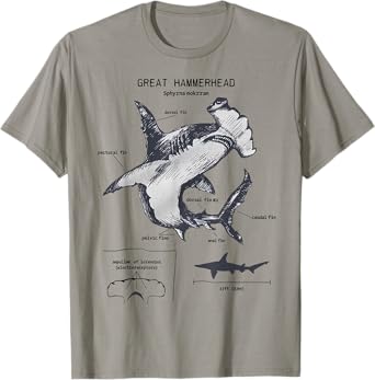 Great Hammerhead Anatomy Marine Biologist T-Shirt