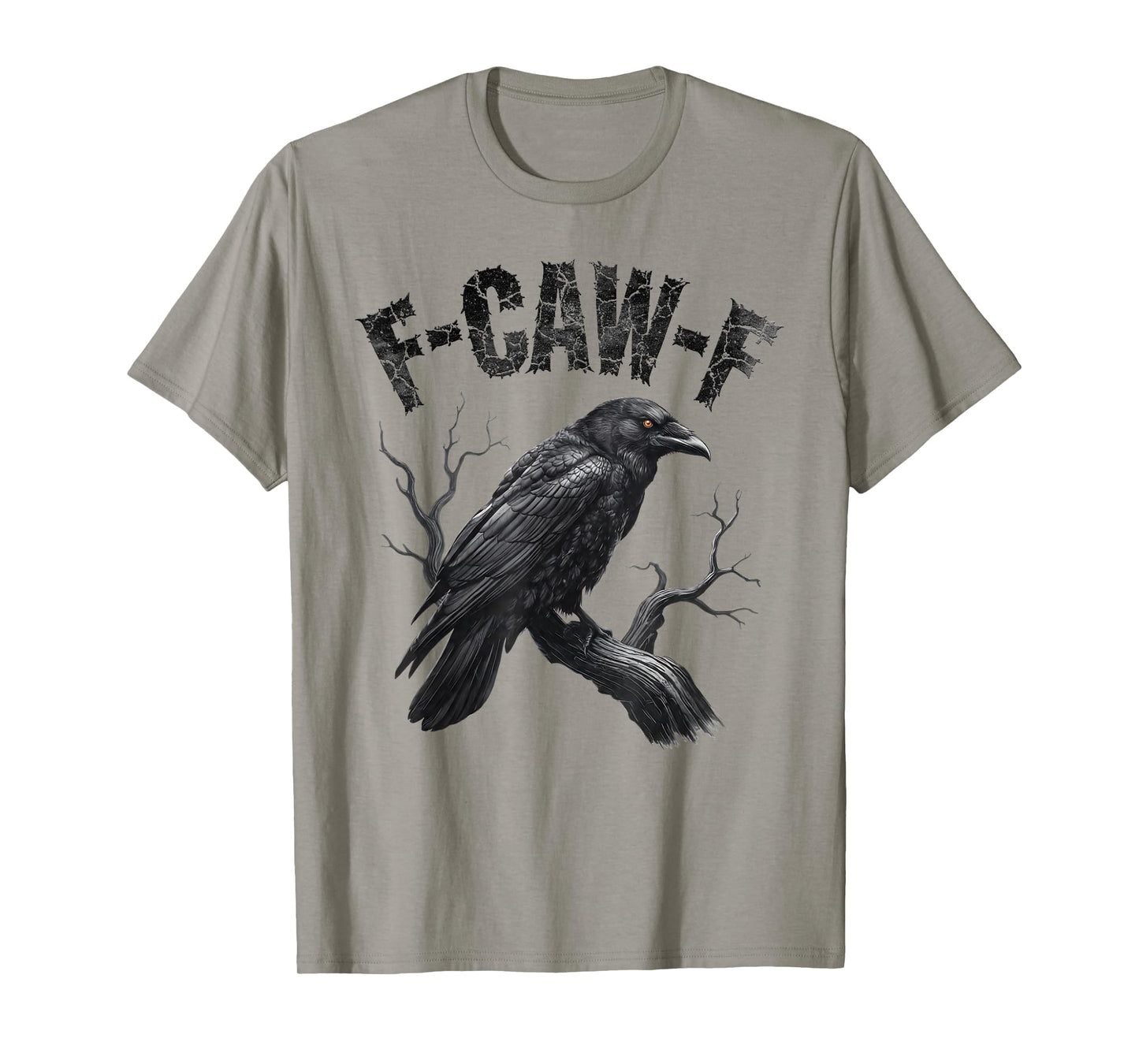 Black Crow, F-Caw-F Funny Black Bird Moon Gothic Adult Humor T-Shirt