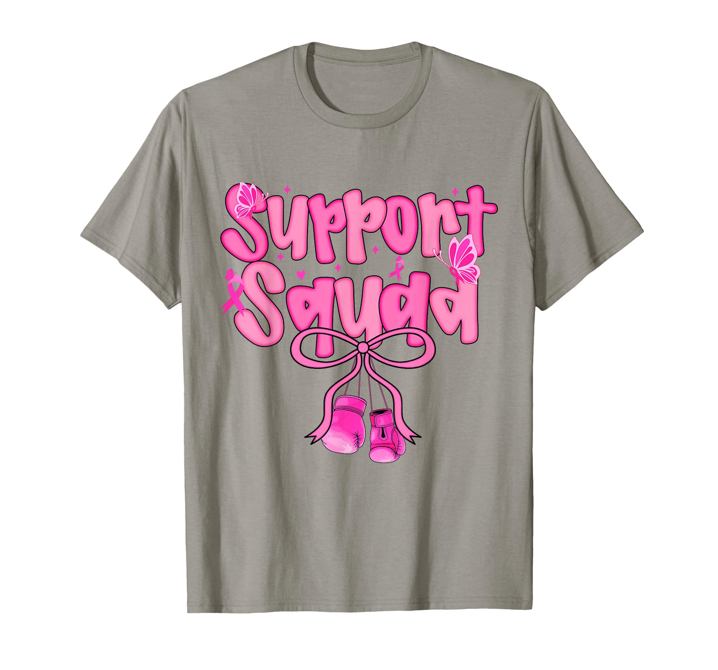 Support Squad Breast Cancer Awareness Month Pink Ribbon T-Shirt