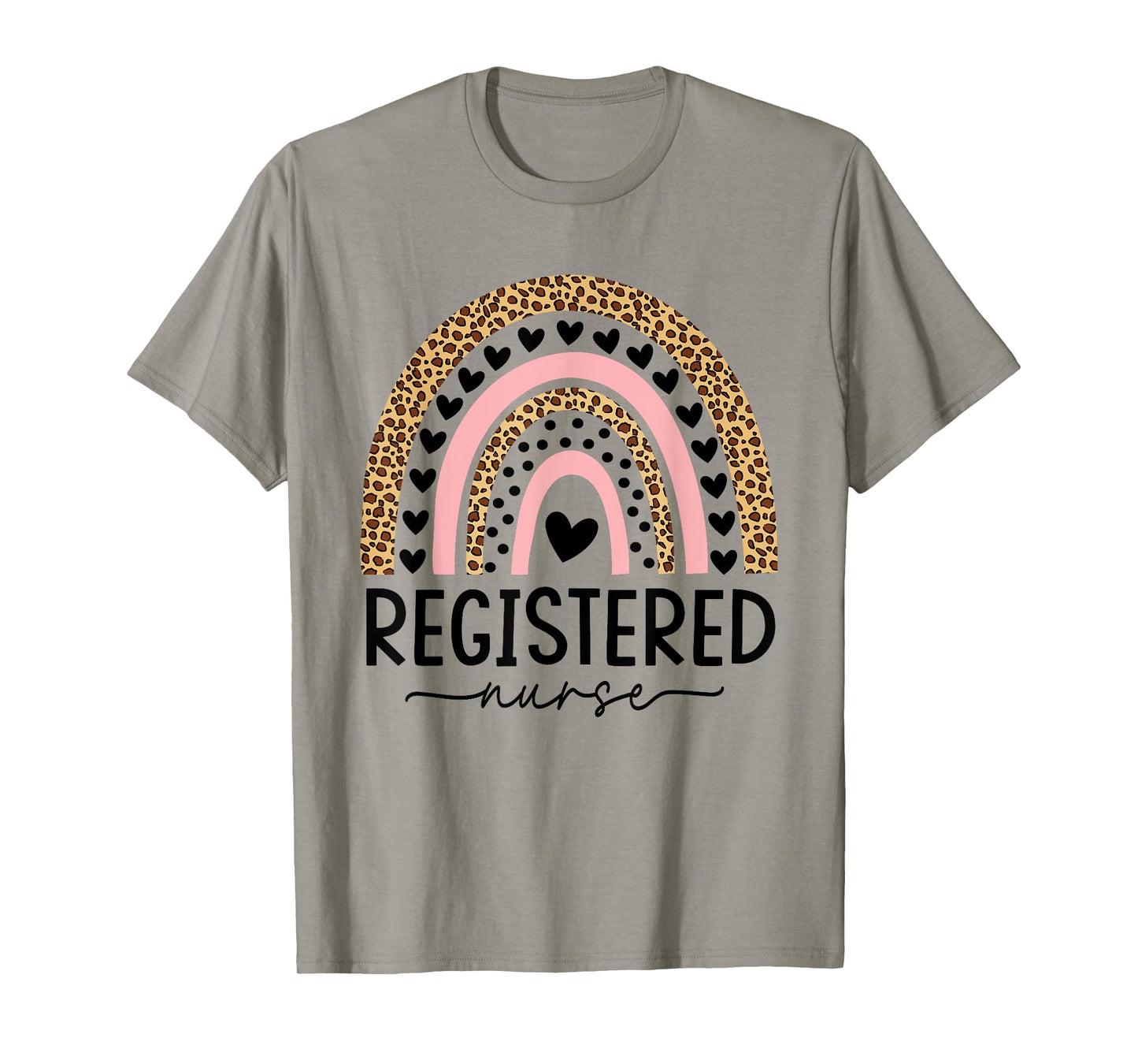 Women Registered Nurse RN Nursing Rainbow Leopard Nurse Day T-Shirt
