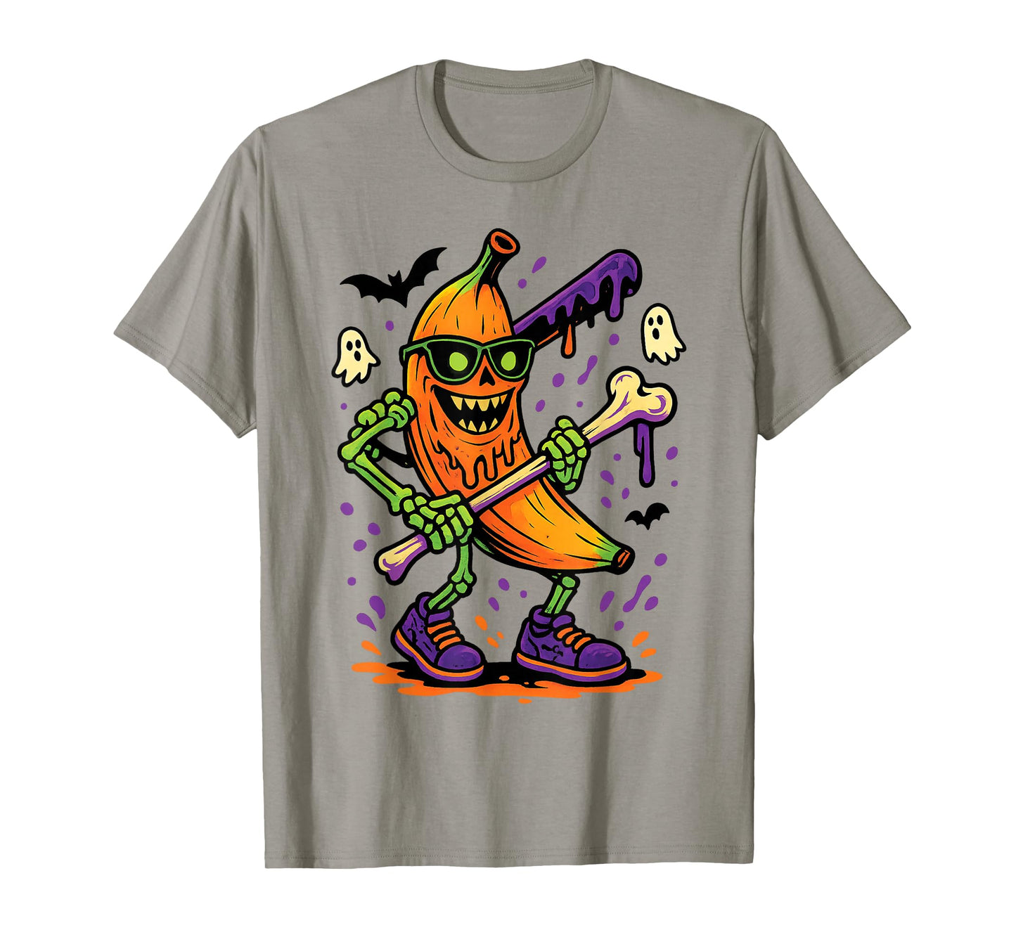 Funny Spooky Banana Skeleton Halloween Kids Youth Boys Girls T-Shirt